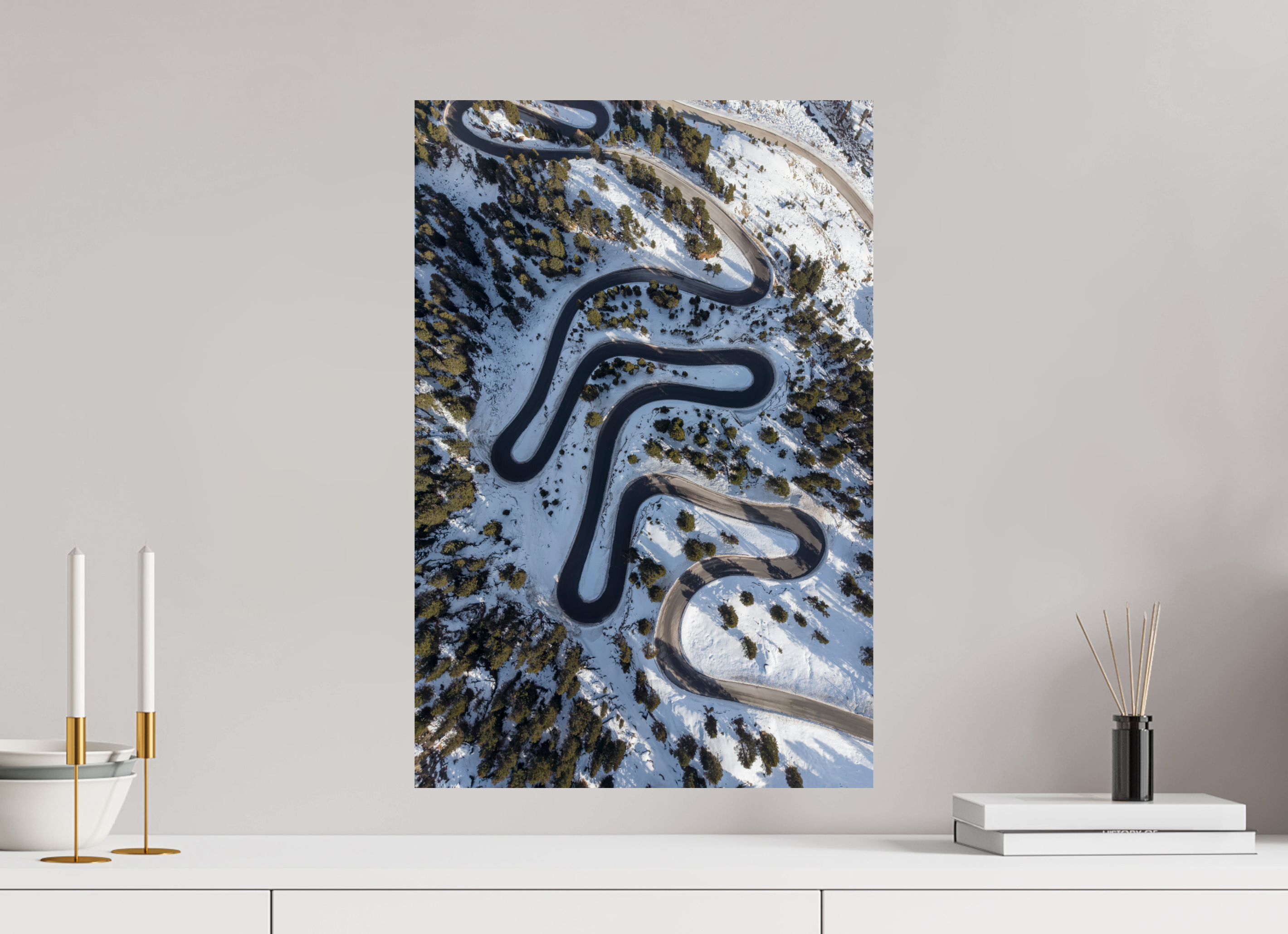 40 x 60 cm, Fine Art Print auf Alu-Dibond Winding Through Winter