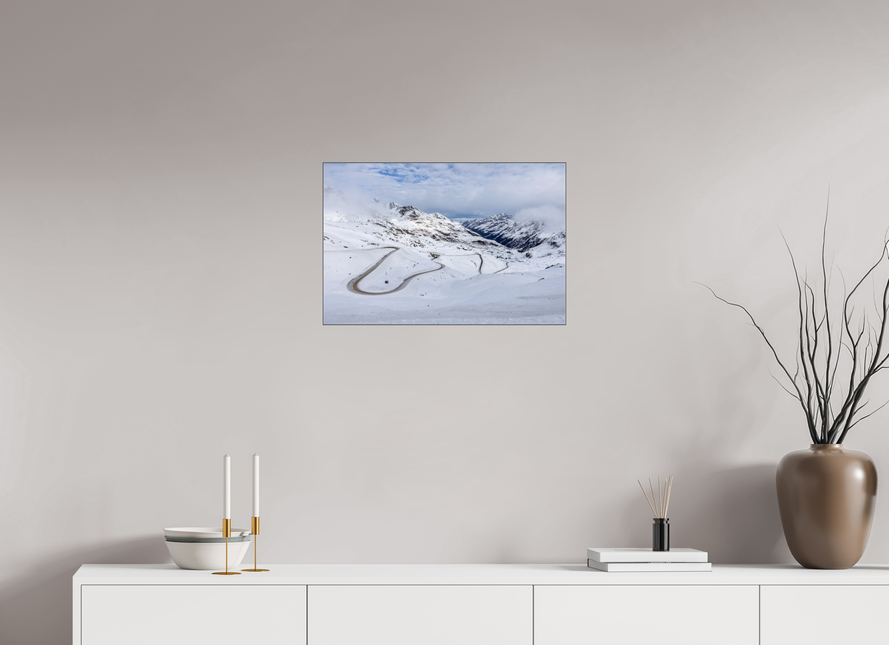60 x 40 cm, Foto-Abzug hinter Acrylglas glänzend Frozen Route