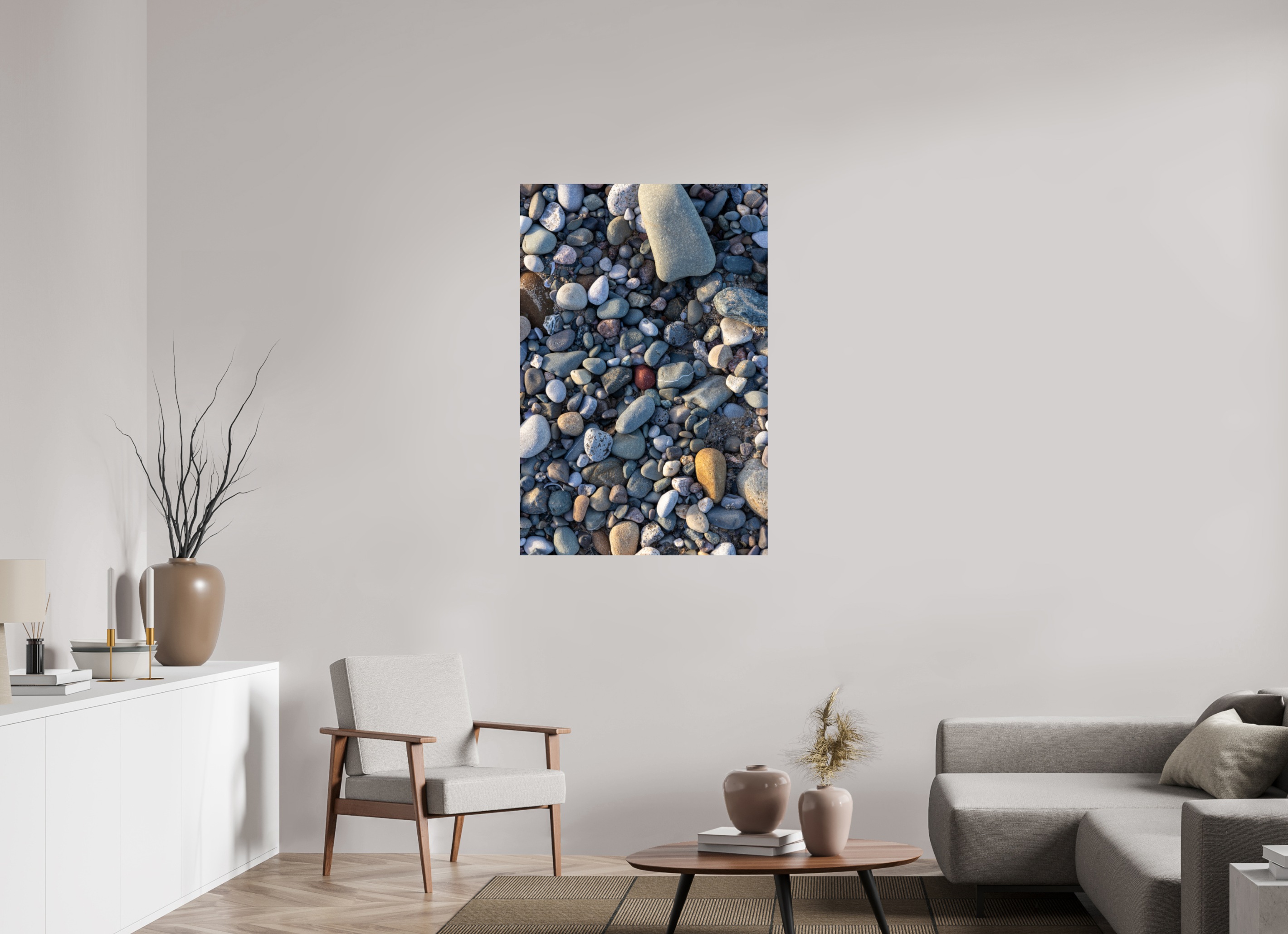 80 x 120 cm, Fine Art Print auf Alu-Dibond Shore of Stones