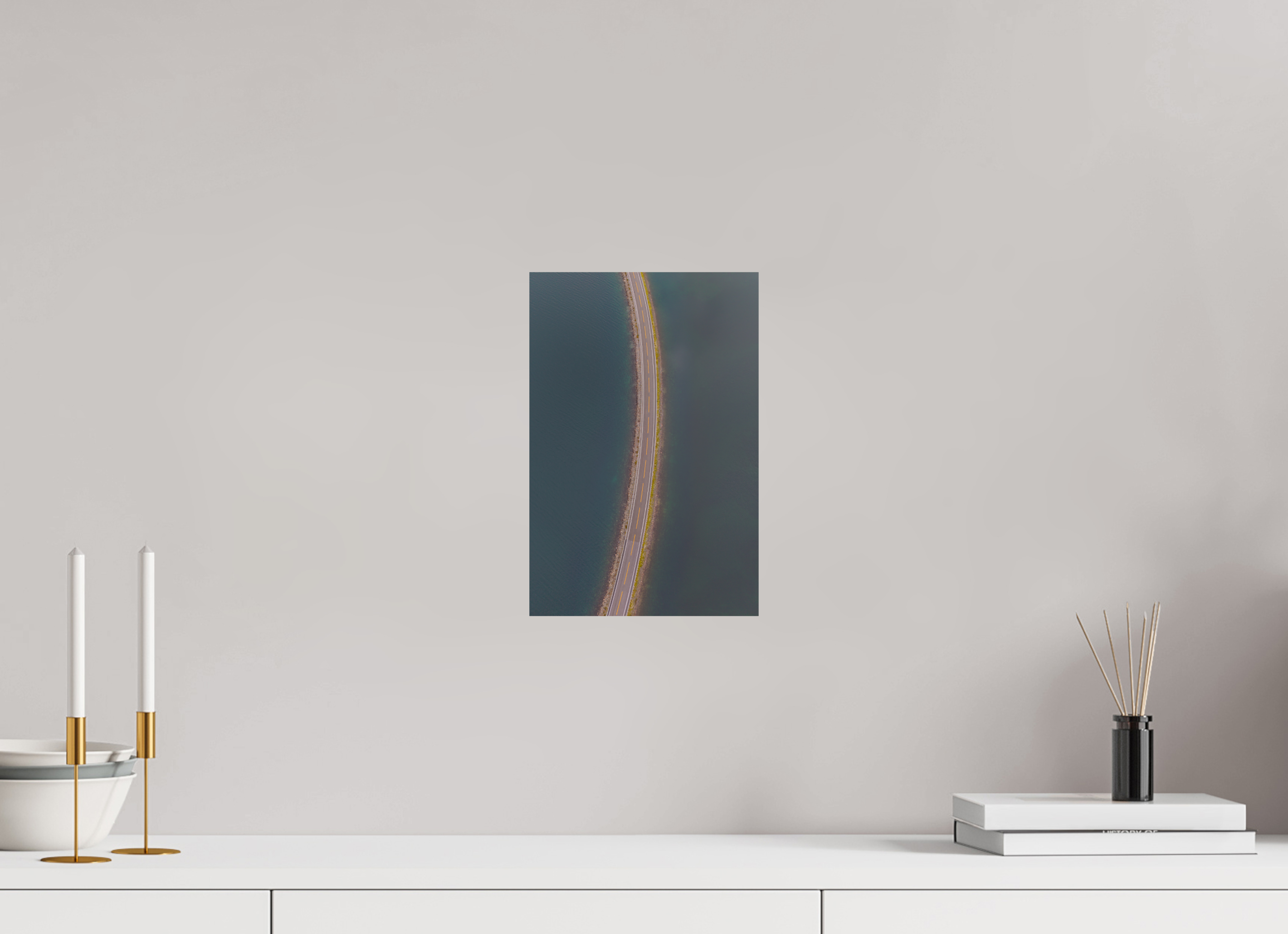 20 x 30 cm, Fine Art Print auf Alu-Dibond Road Through Water