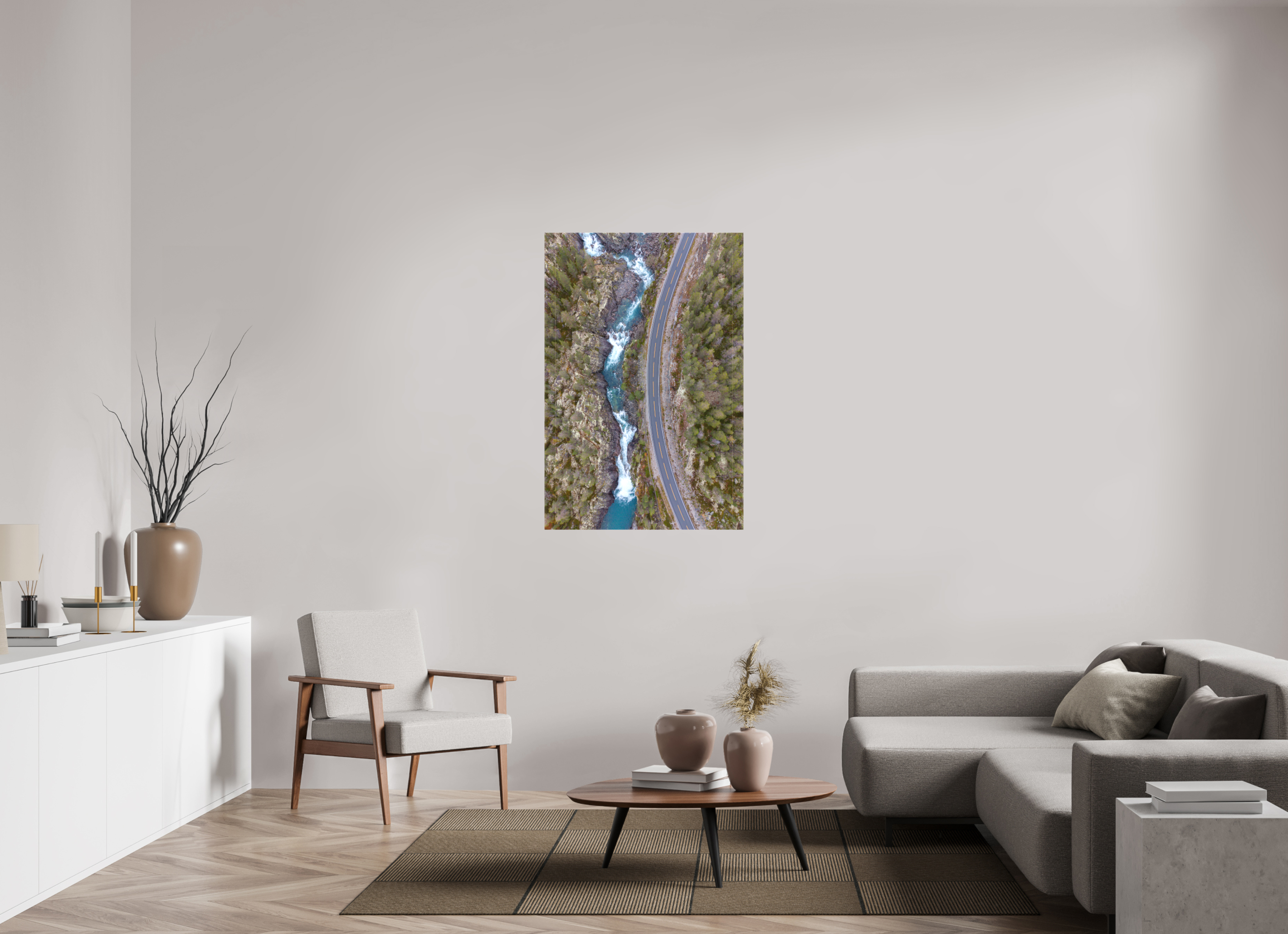 80 x 120 cm, Leinwand Aerial Rapids