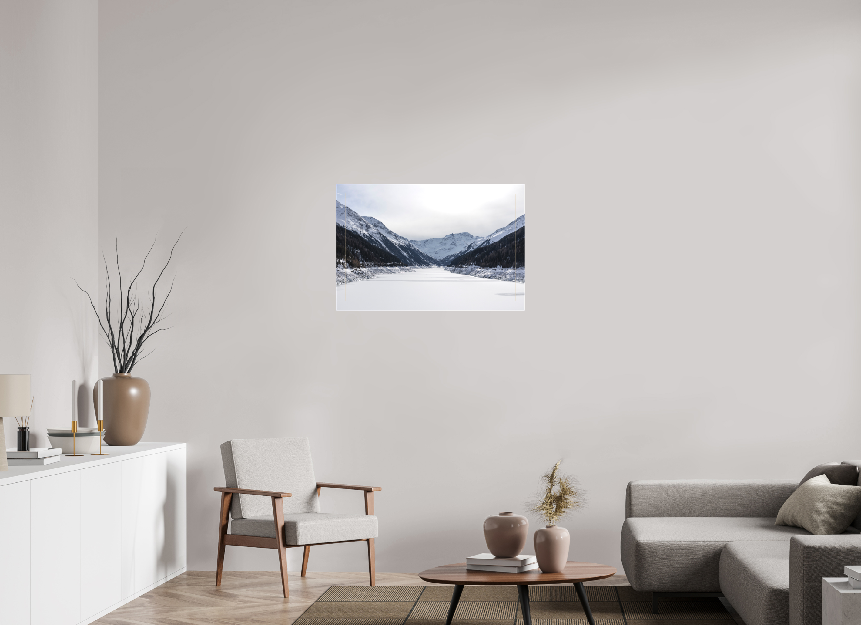 90 x 60 cm, Leinwand Frozen Reservoir
