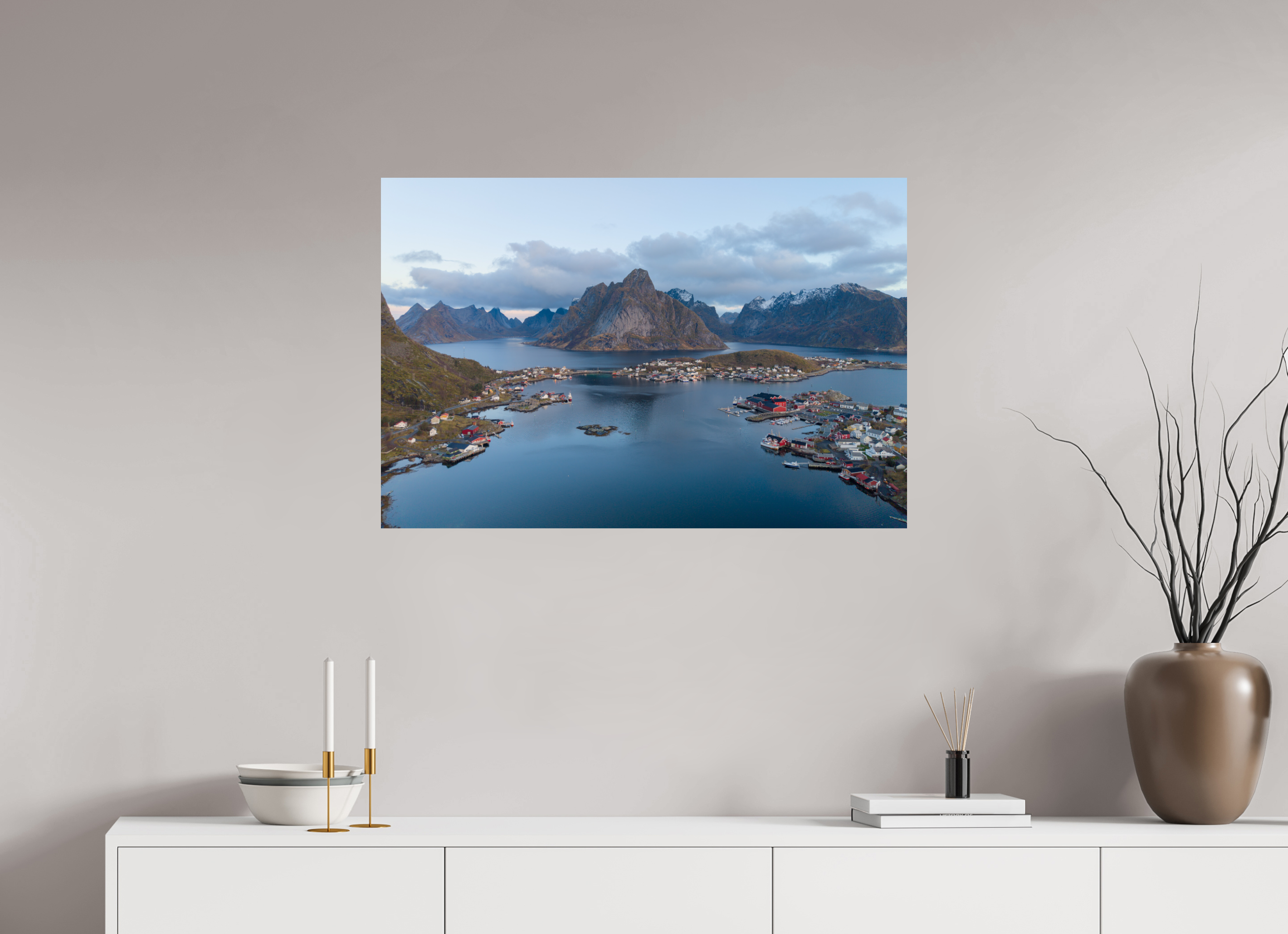 90 x 60 cm, Fine Art Print auf Alu-Dibond Between Sea and Peaks