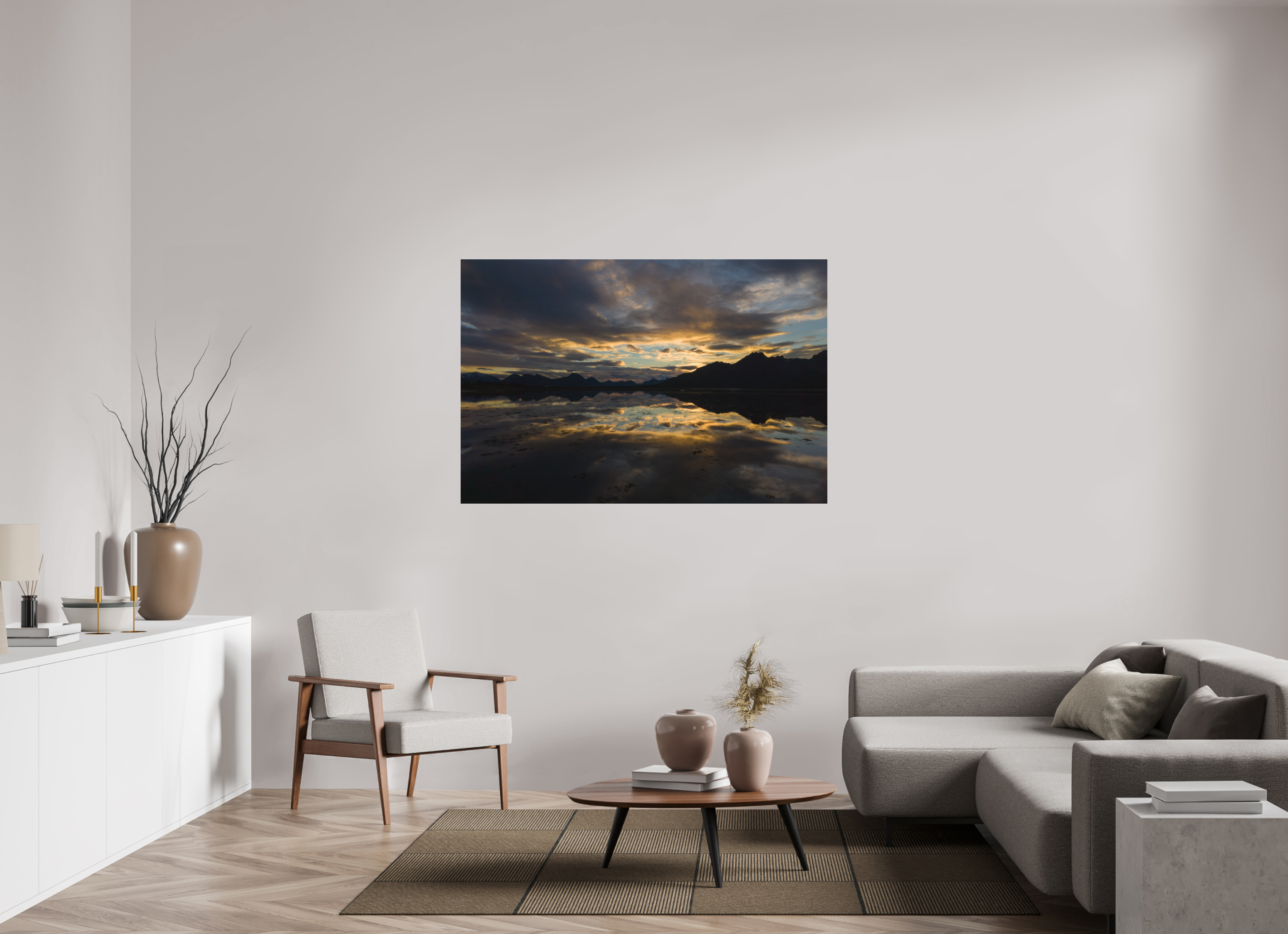 150 x 100 cm, Fine-Art Matt Golden Mirror