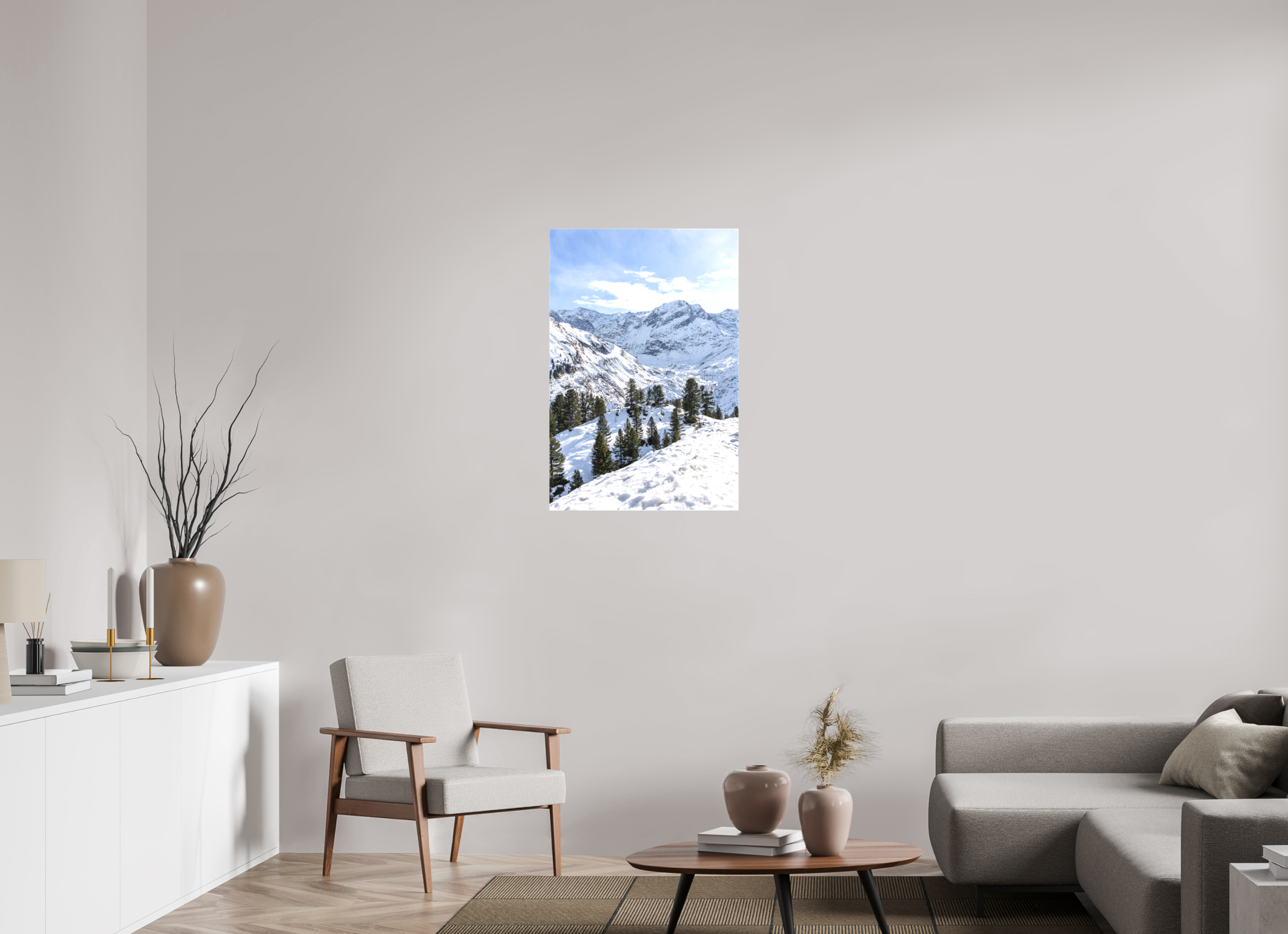 60 x 90 cm, Leinwand Alpine Frame
