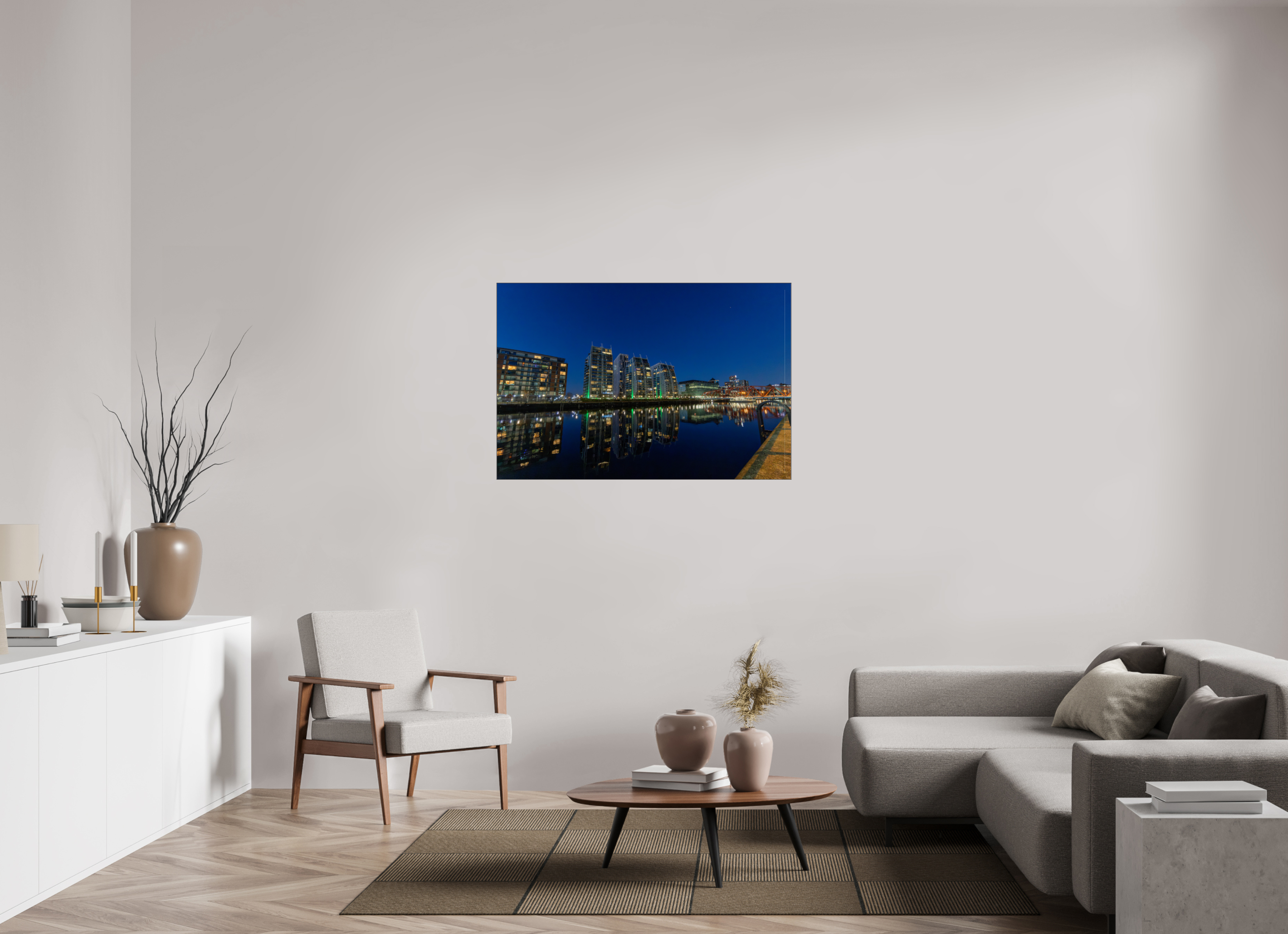 120 x 80 cm, Foto-Abzug hinter Acrylglas glänzend Neon Silence