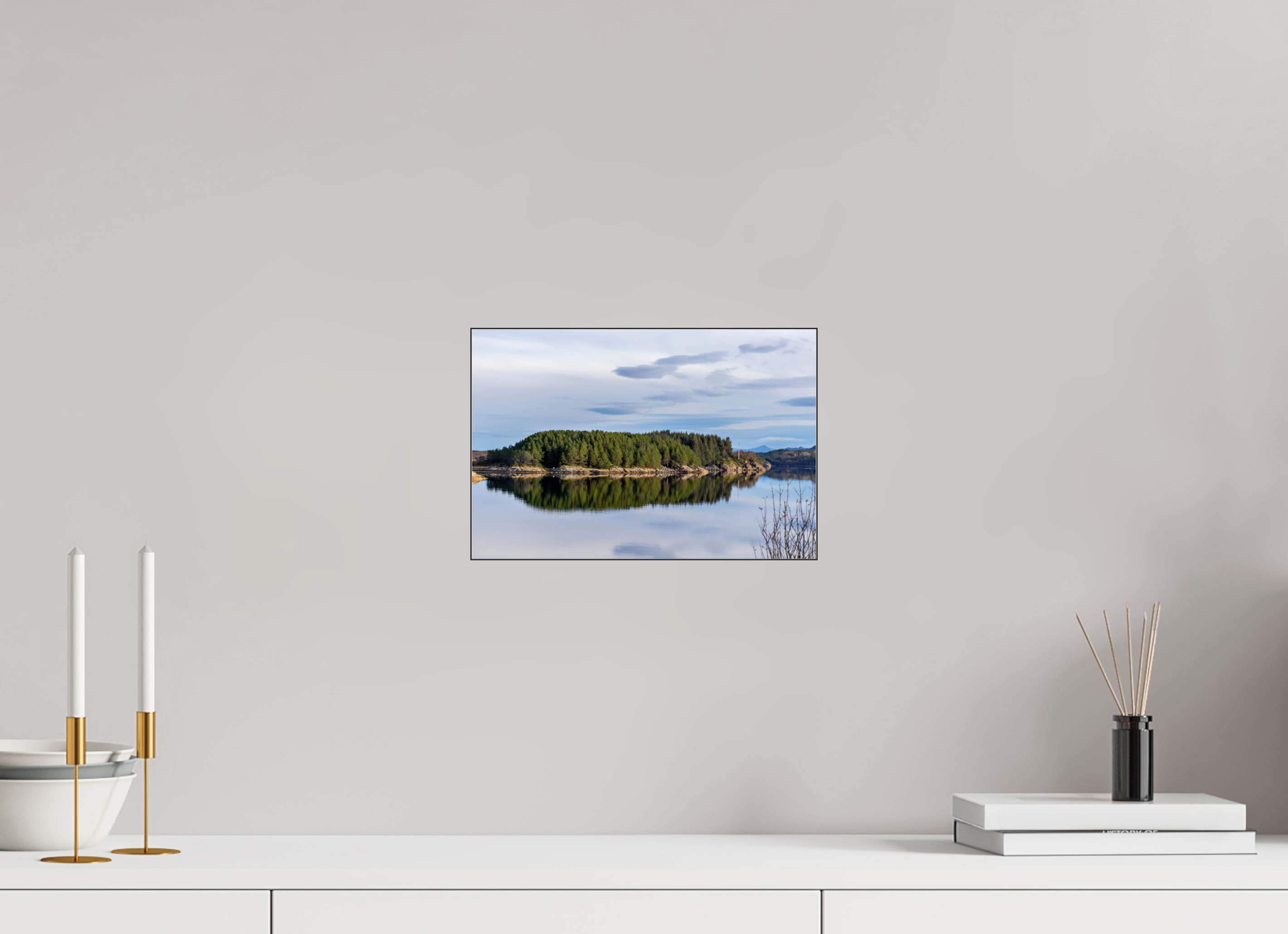 30 x 20 cm, Foto-Abzug hinter Acrylglas glänzend Mirror Island