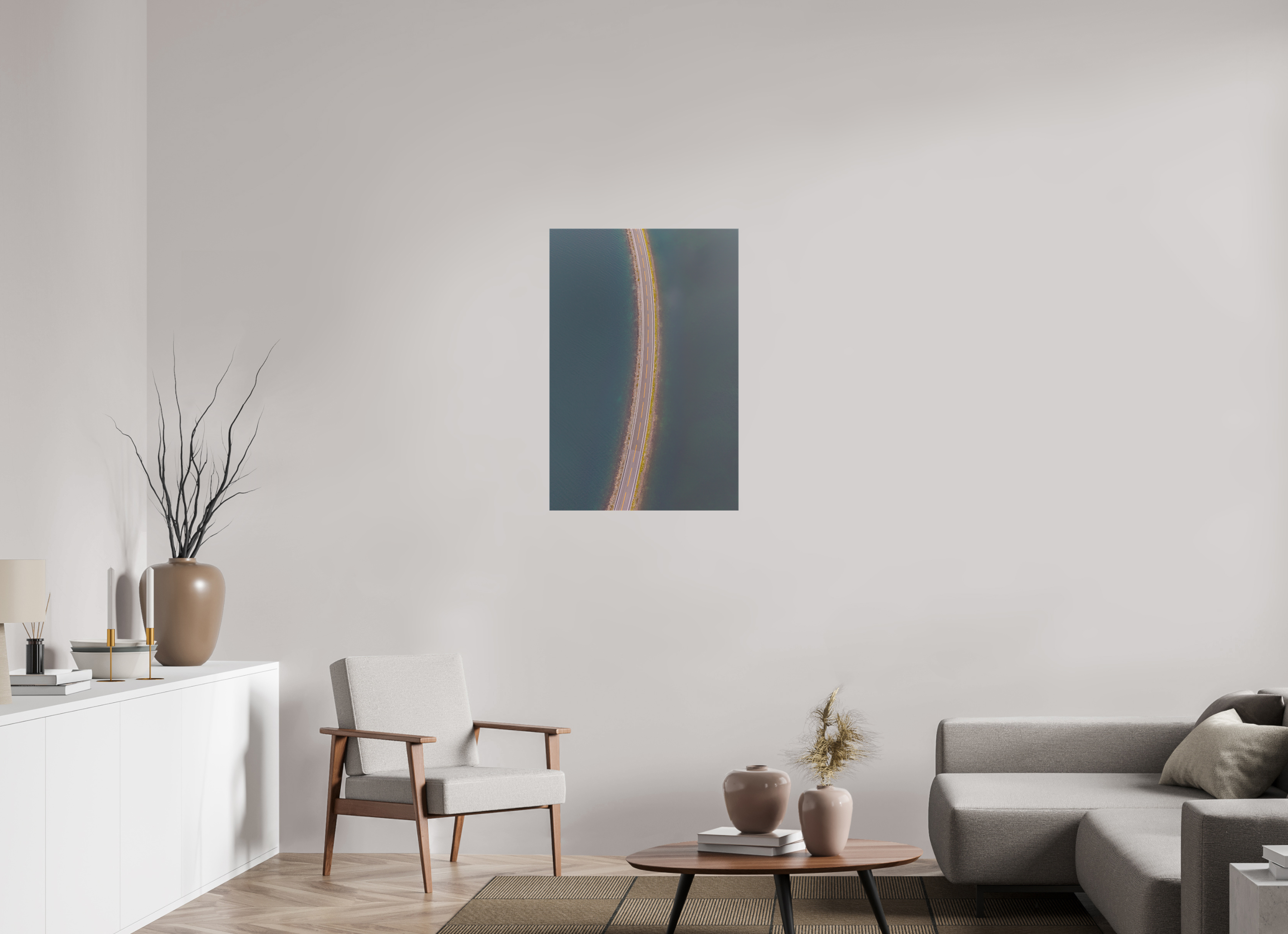 60 x 90 cm, Leinwand Road Through Water