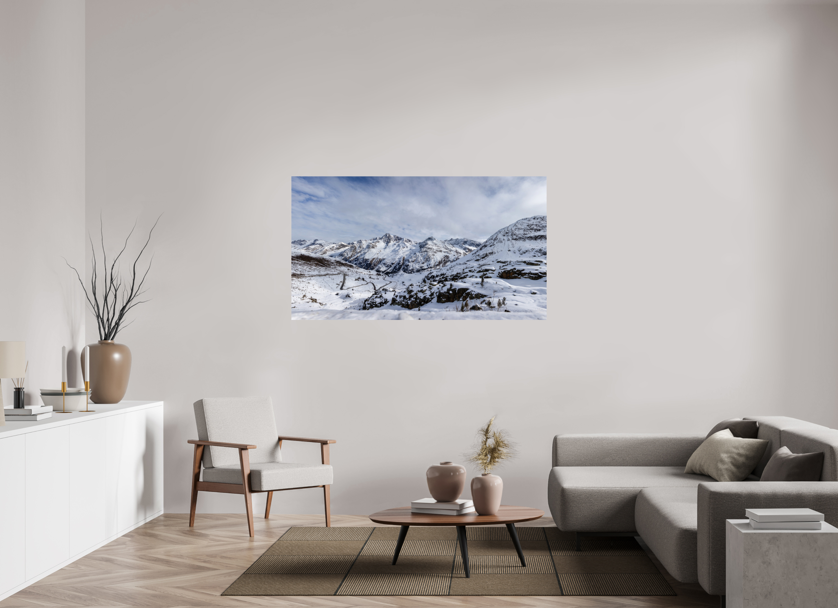 160 x 90 cm, Fine Art Print auf Alu-Dibond Alpine Panorama