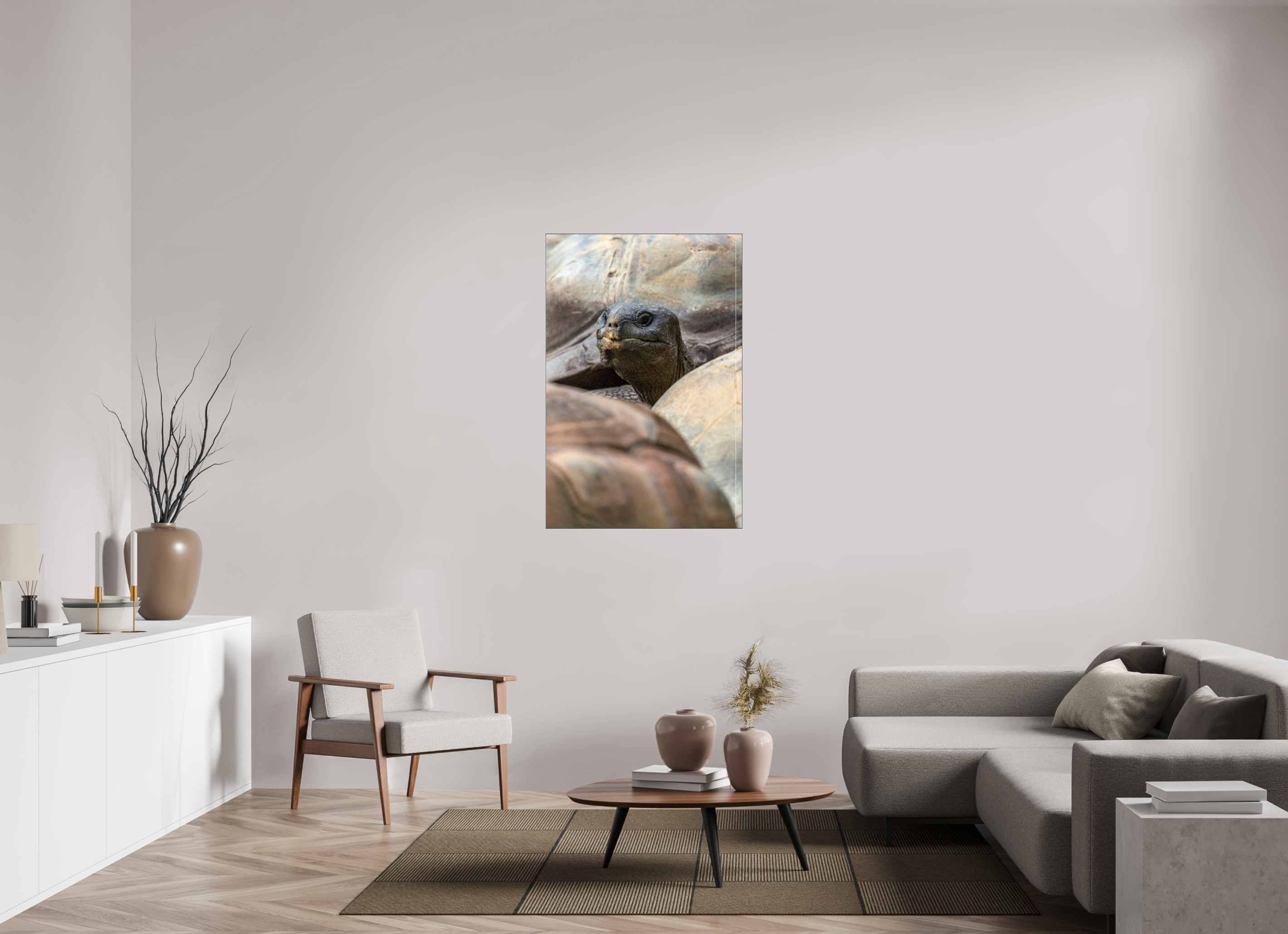 80 x 120 cm, Foto-Abzug hinter Acrylglas glänzend Peekaboo Giant