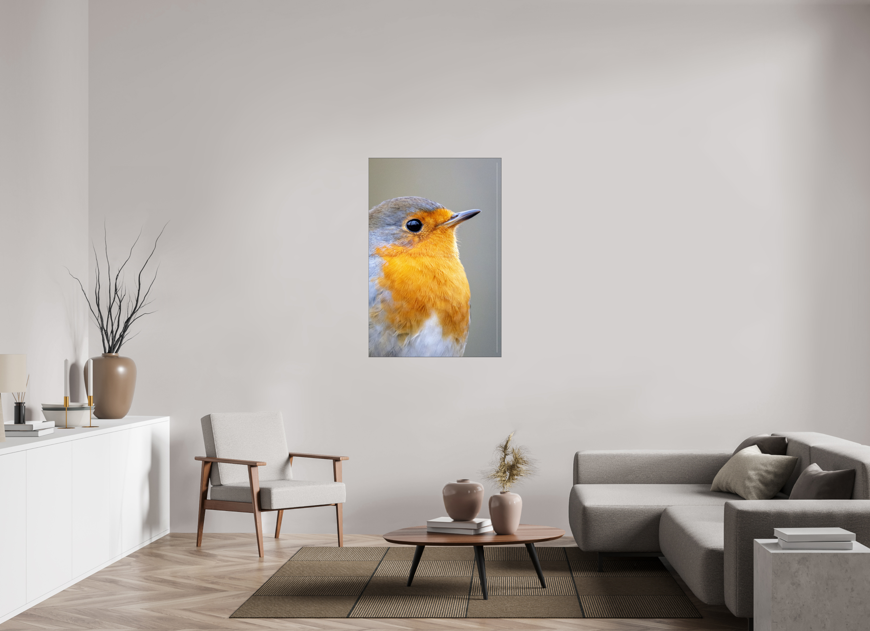 80 x 120 cm, Foto-Abzug hinter Acrylglas glänzend Robin Portrait