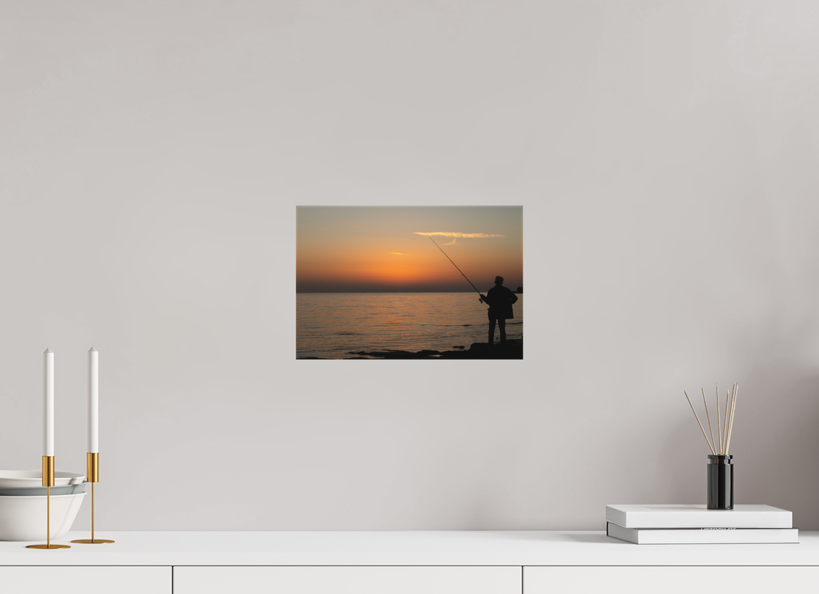 30 x 20 cm, Leinwand Golden Hour Fishing