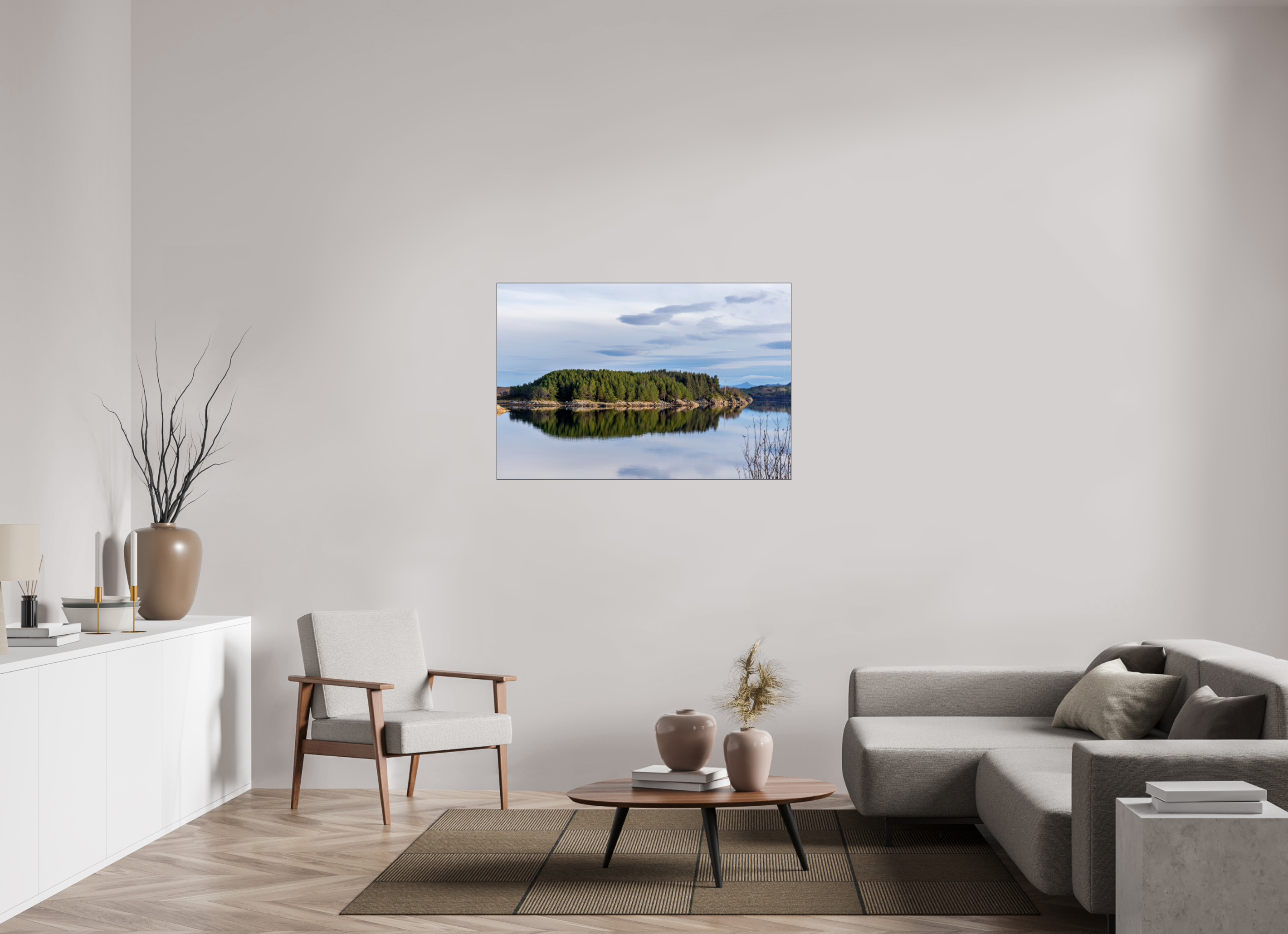120 x 80 cm, Foto-Abzug hinter Acrylglas glänzend Mirror Island