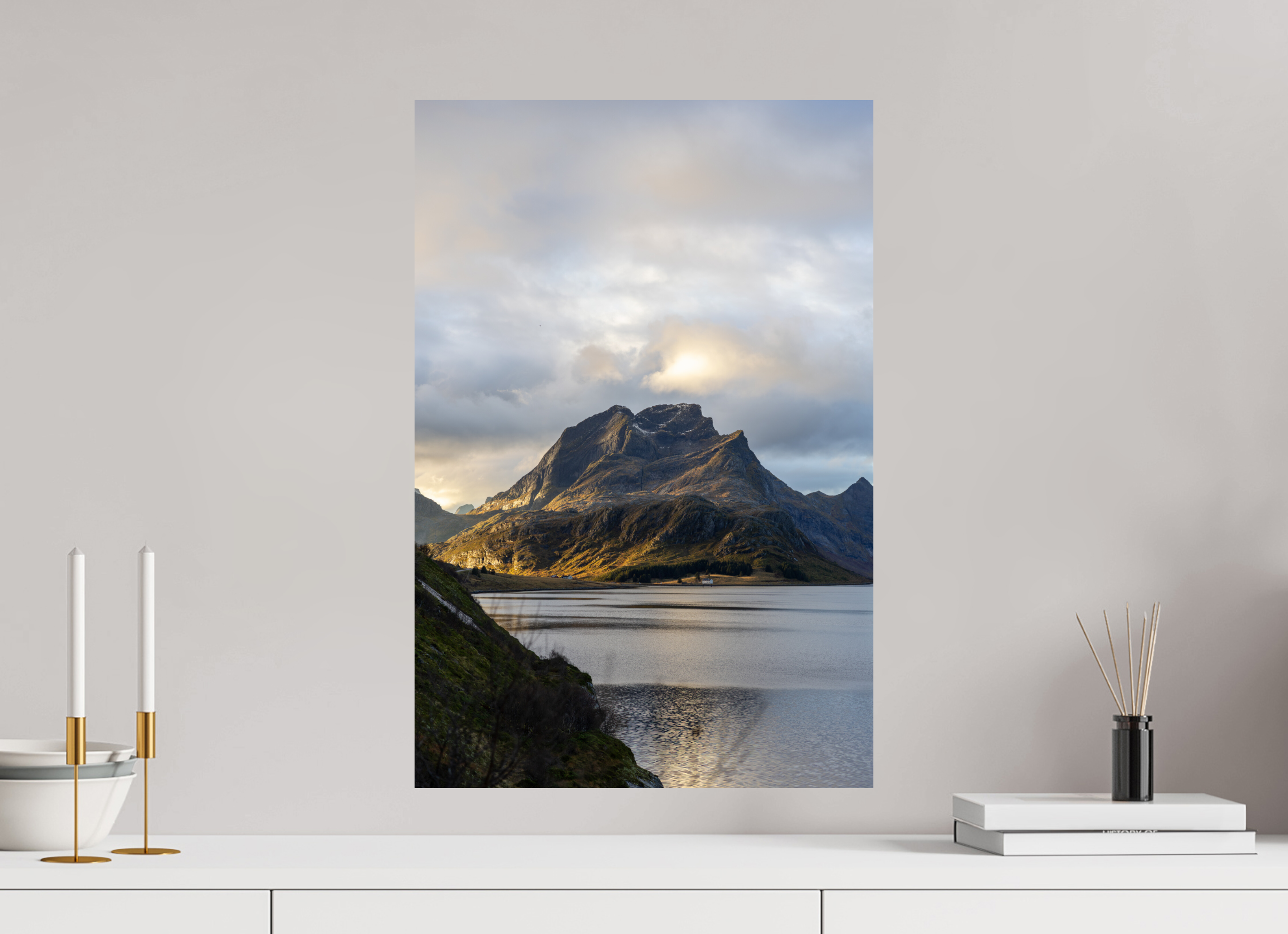 40 x 60 cm, Fine Art Print auf Alu-Dibond Light over the Peaks