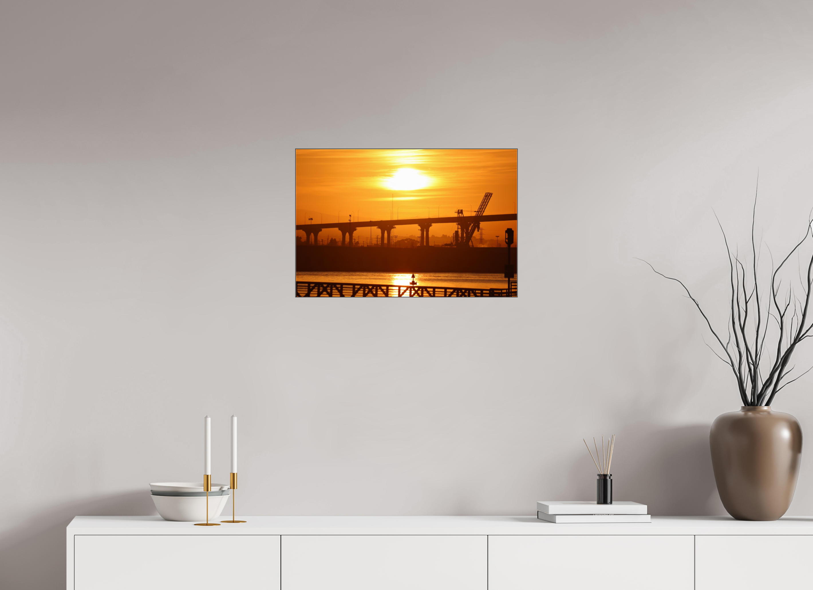 60 x 40 cm, Foto-Abzug hinter Acrylglas glänzend Golden Harbor