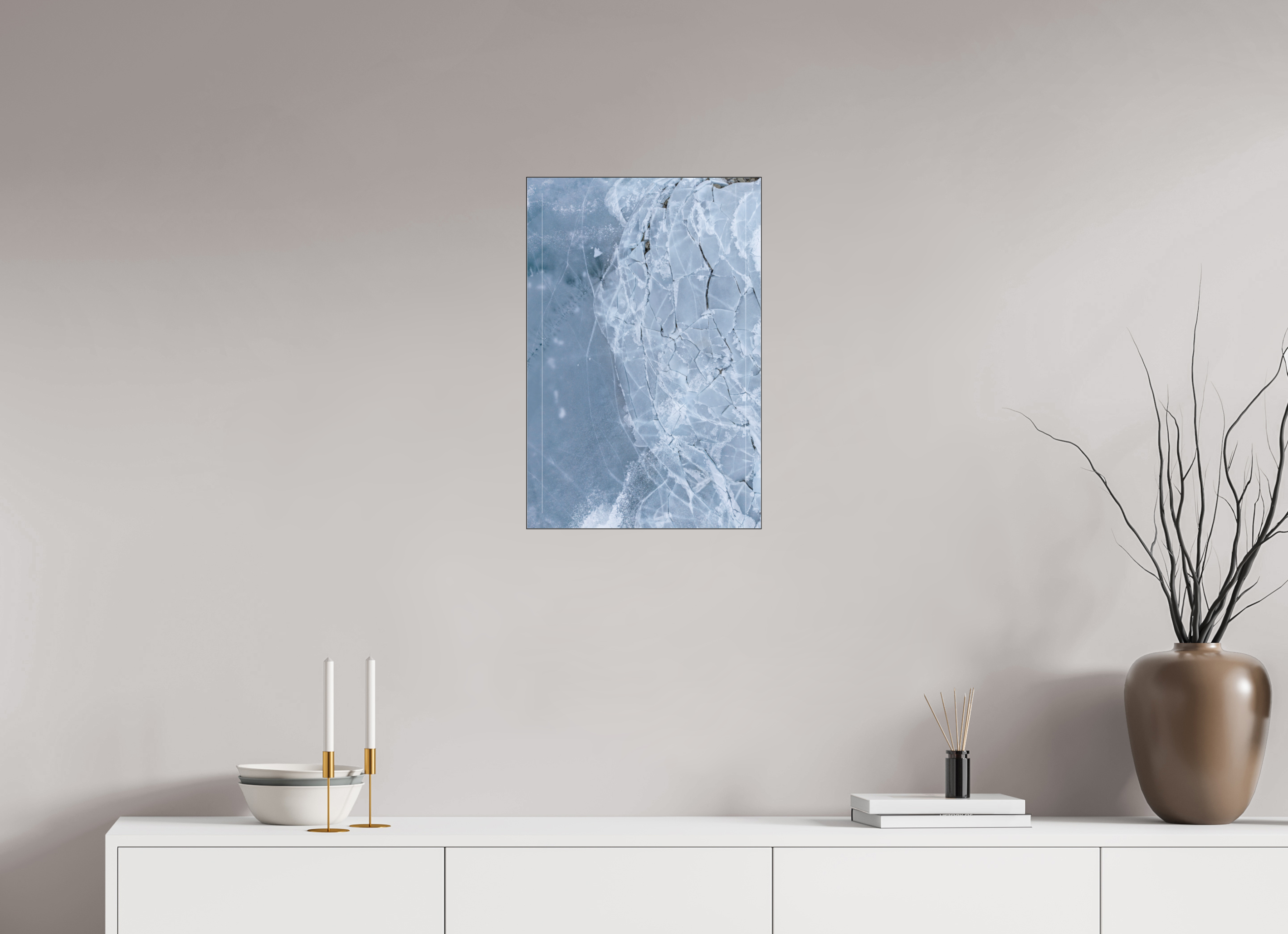 40 x 60 cm, Foto-Abzug hinter Acrylglas glänzend Shattered Surface