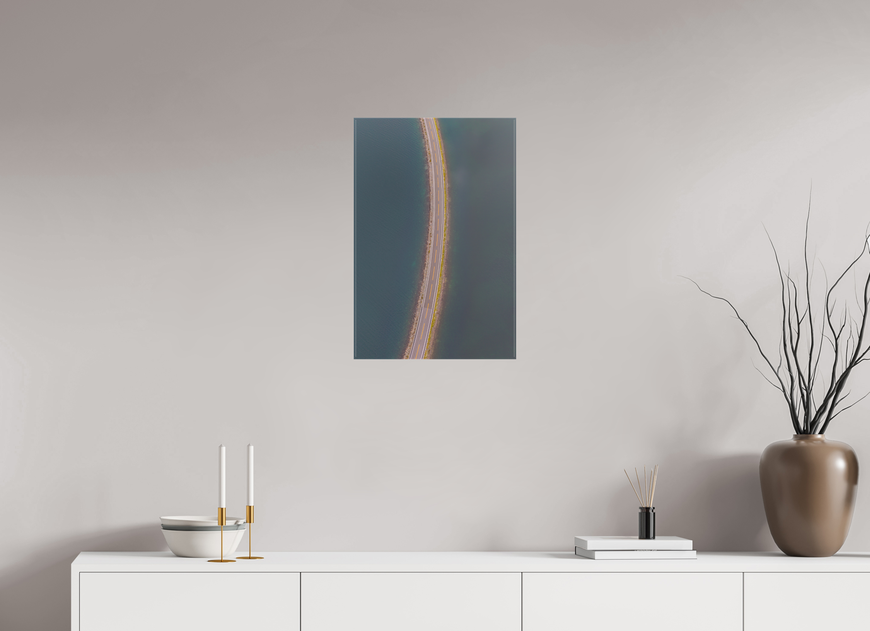 40 x 60 cm, Leinwand Road Through Water