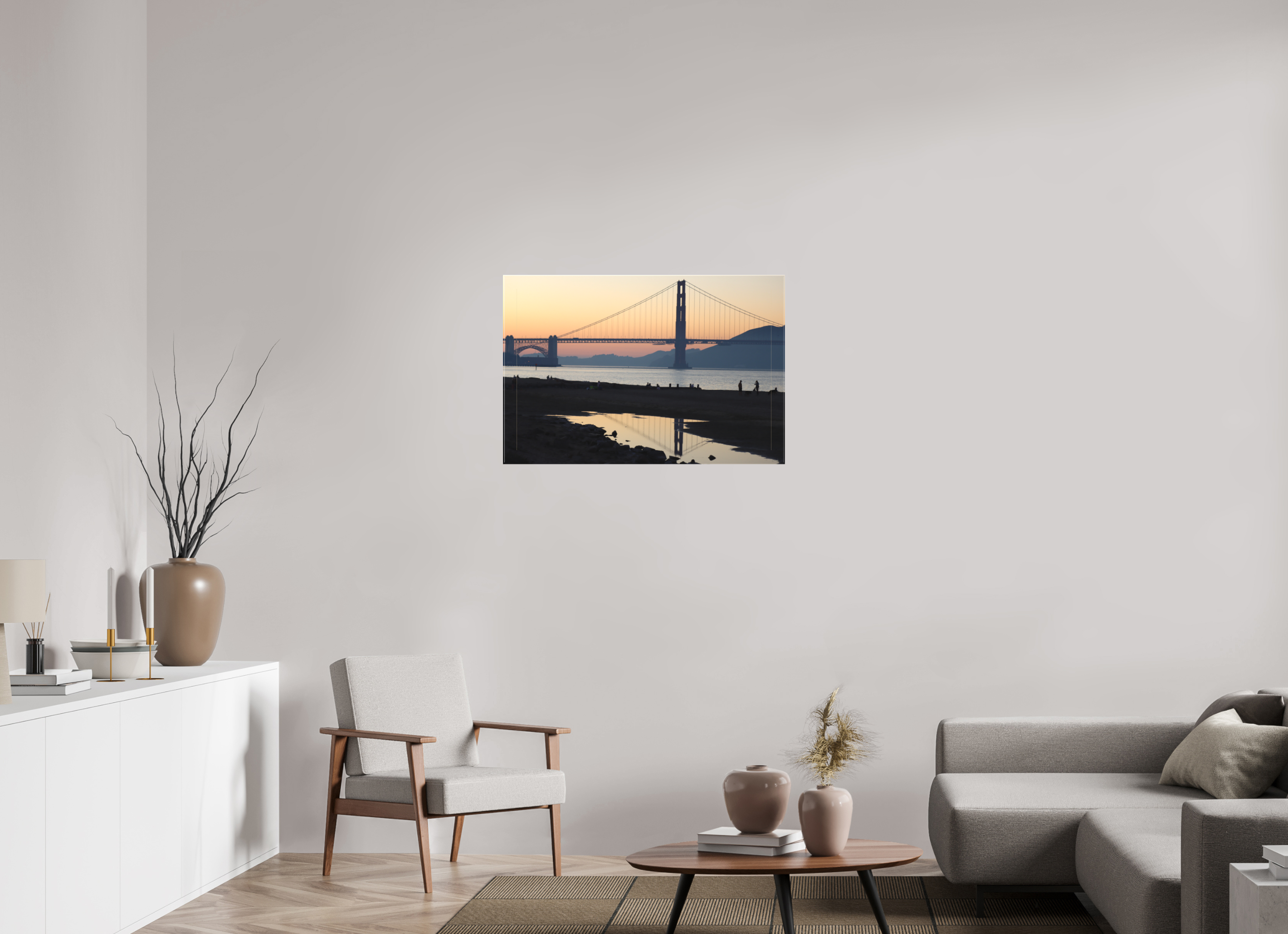 90 x 60 cm, Leinwand Sunset over the Bay