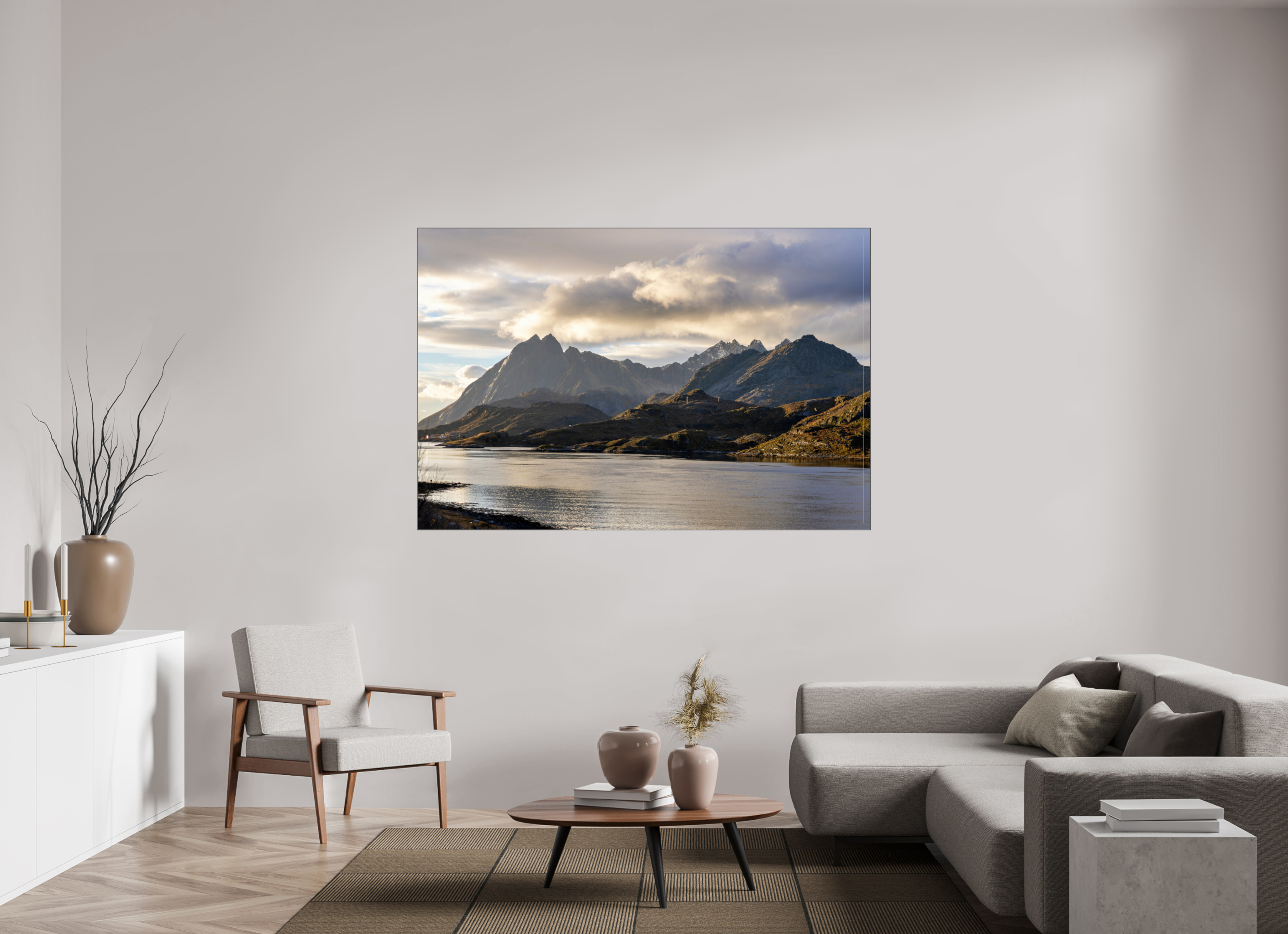 180 x 120 cm, Foto-Abzug hinter Acrylglas glänzend Dusk over the Lake