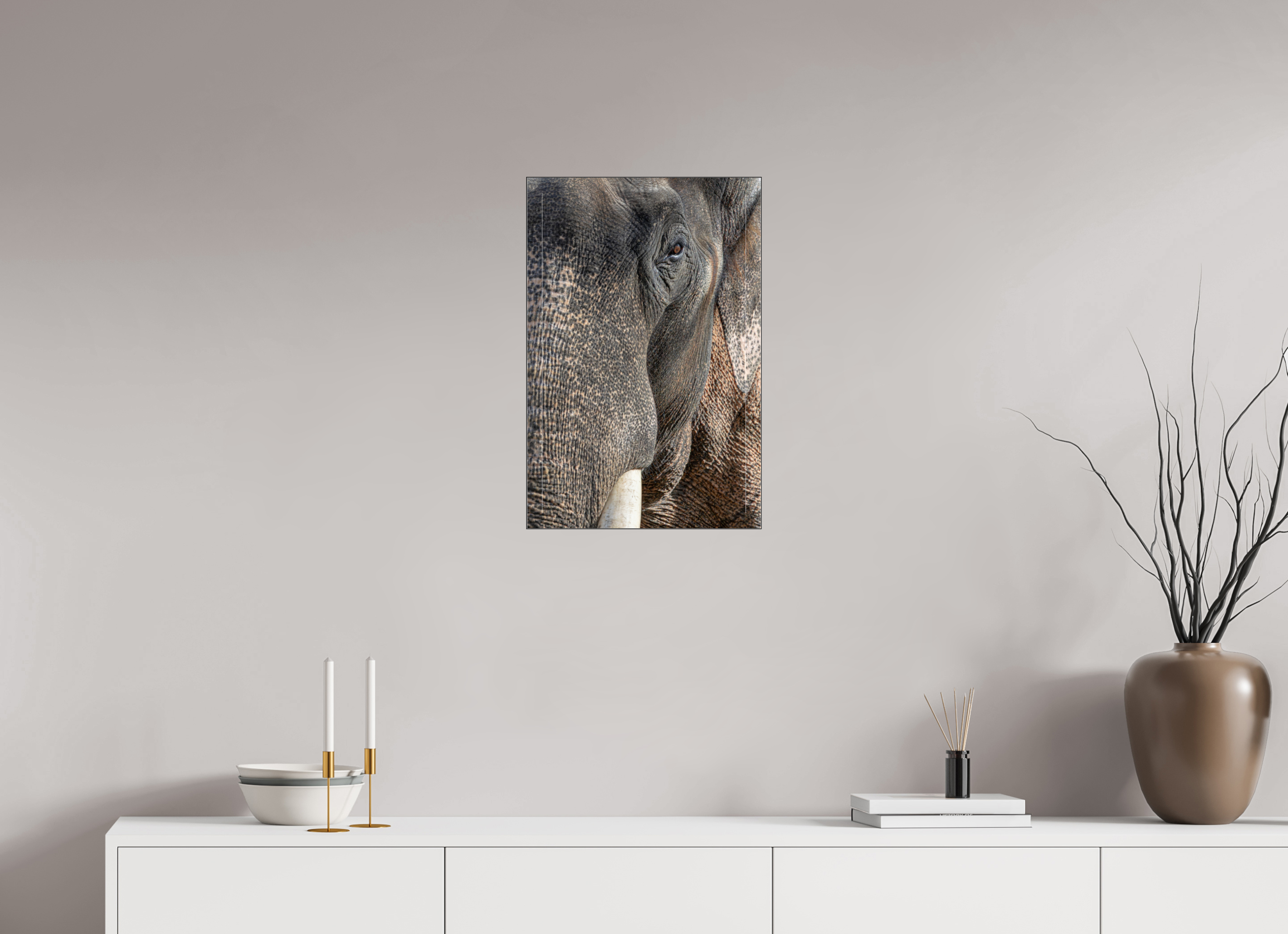 40 x 60 cm, Foto-Abzug hinter Acrylglas glänzend Soul of the Elephant