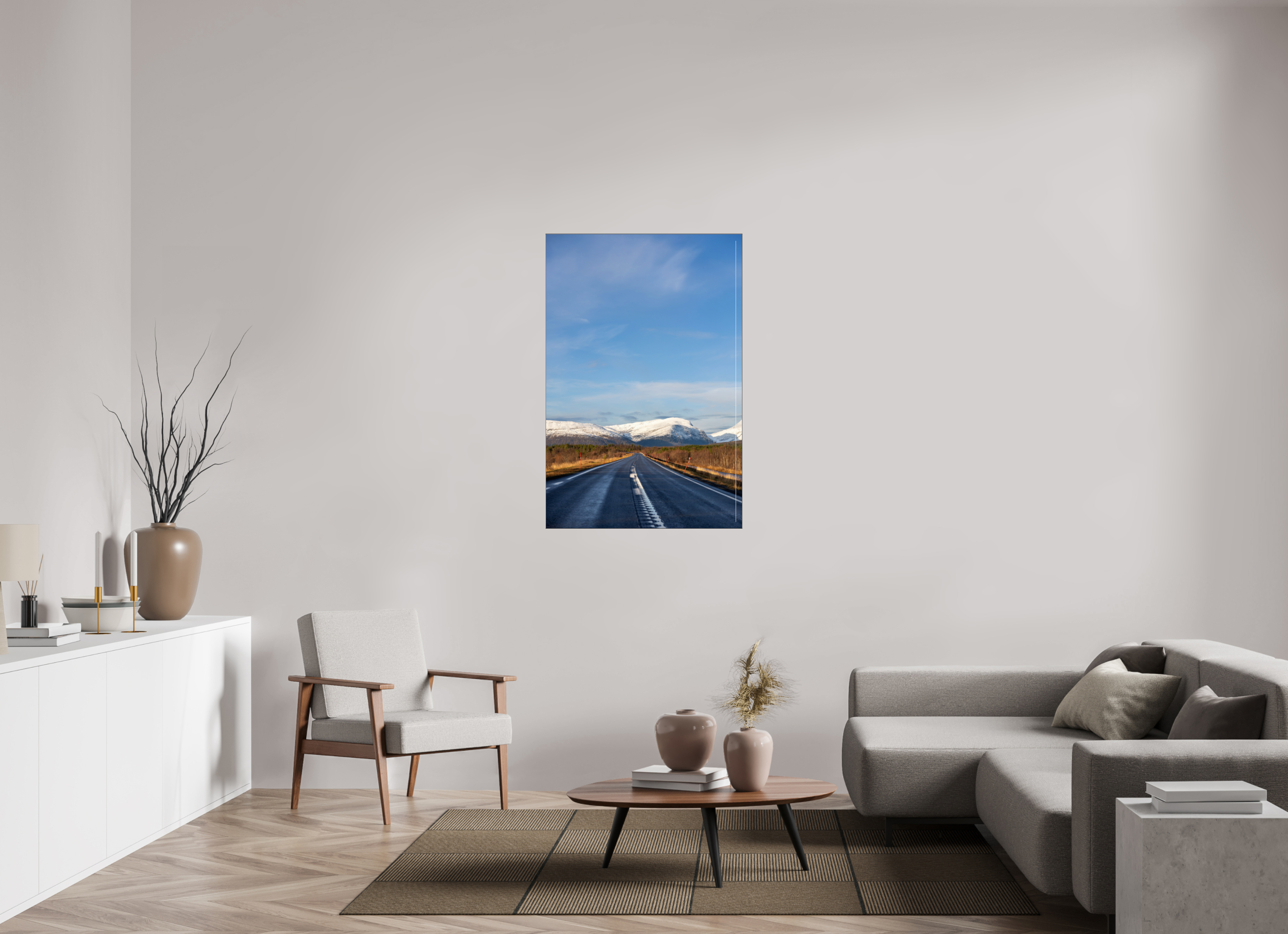 80 x 120 cm, Foto-Abzug hinter Acrylglas glänzend Path to the Peaks