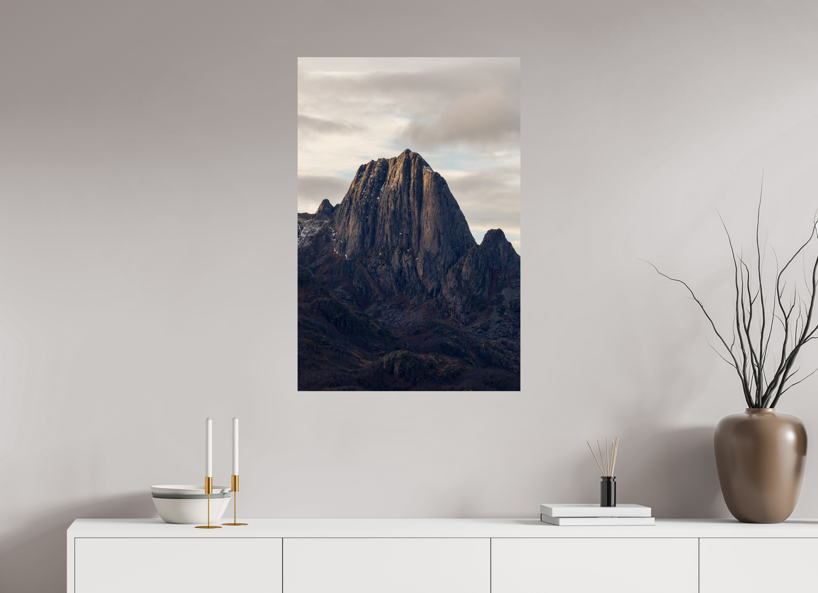 60 x 90 cm, Fine Art Print auf Alu-Dibond Summit Glow