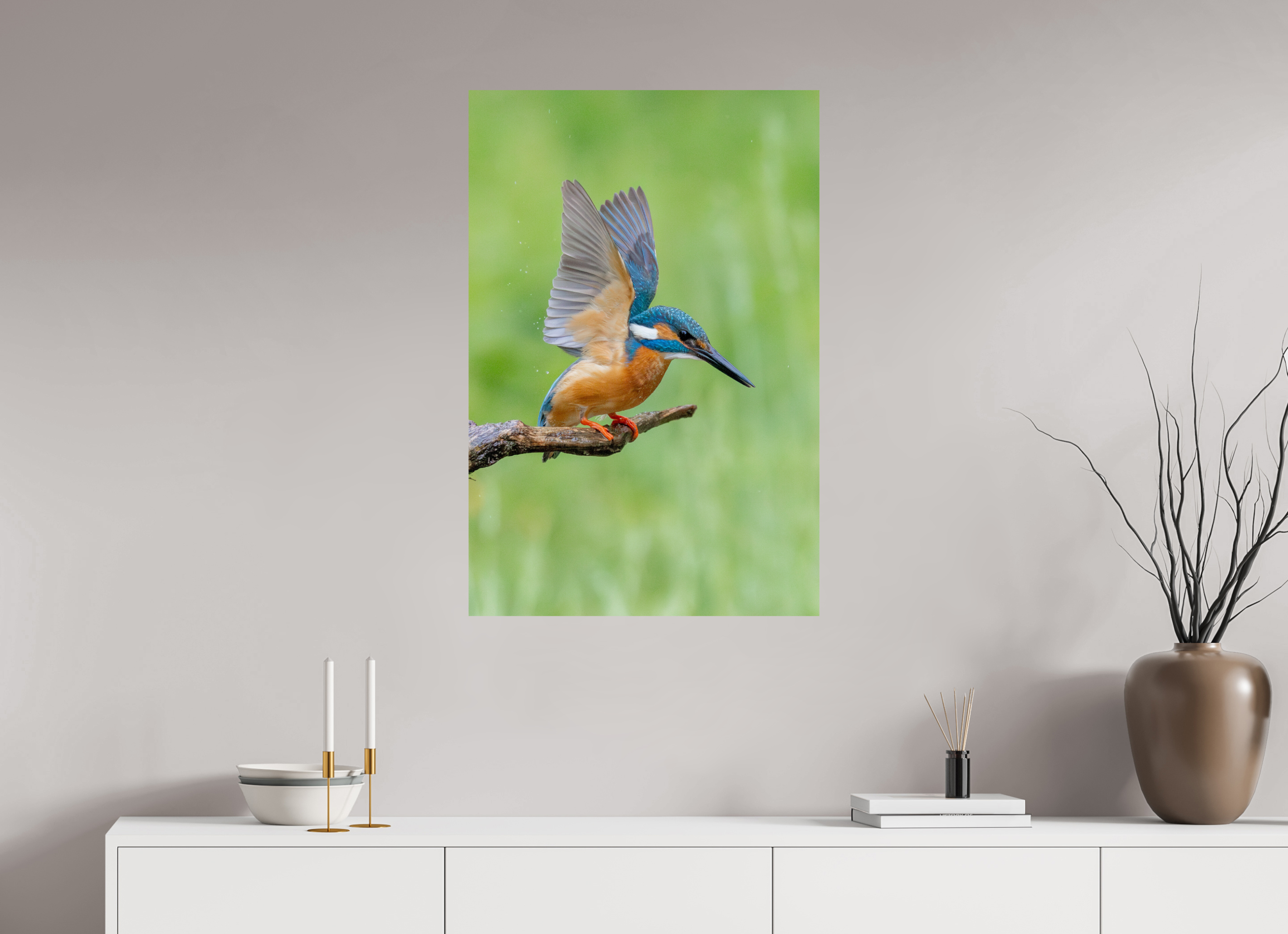 60 x 90 cm, Fine Art Print auf Alu-Dibond Emerald Wings