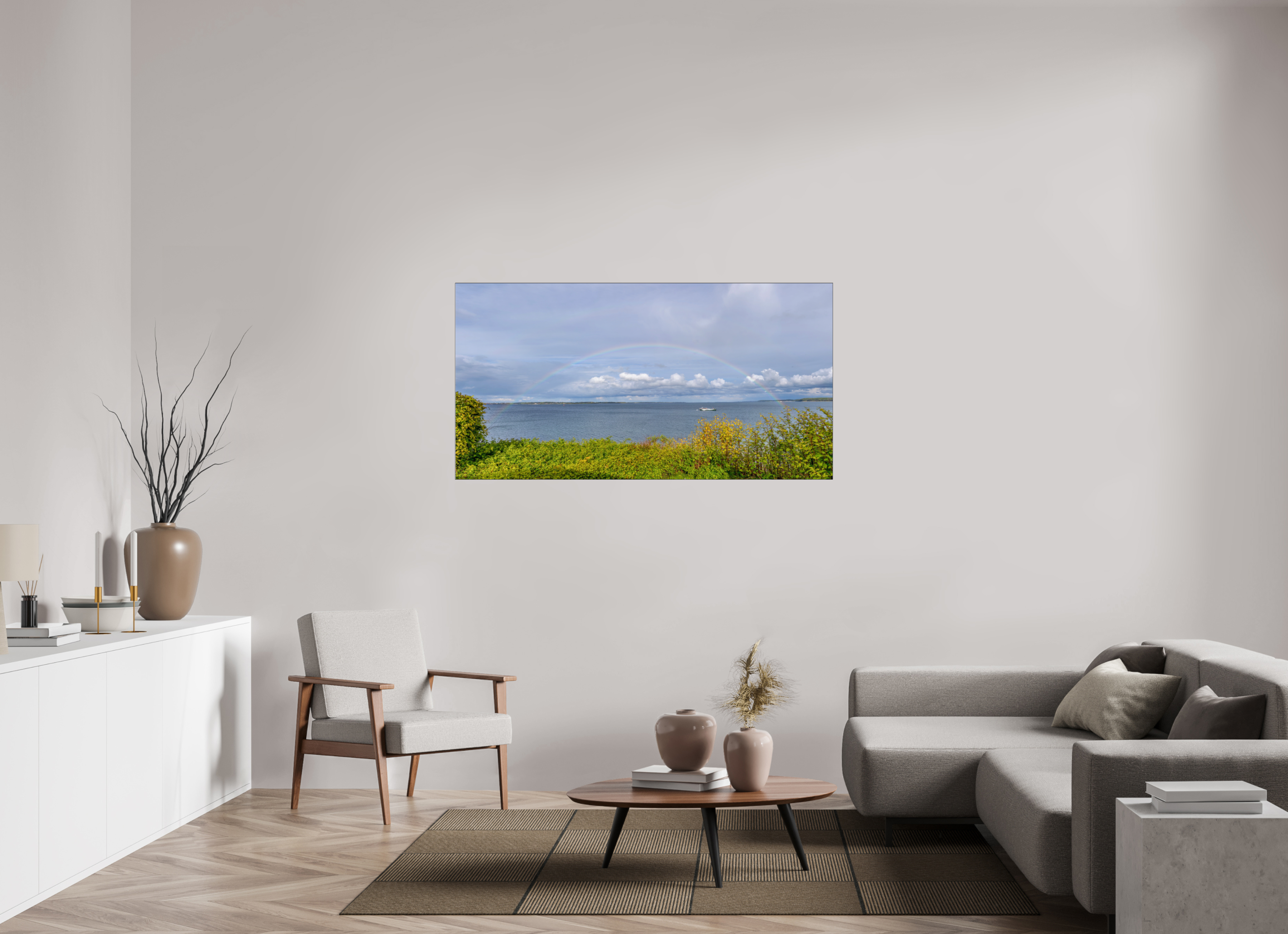 153,8 x 80 cm, Foto-Abzug hinter Acrylglas glänzend Painted Horizon
