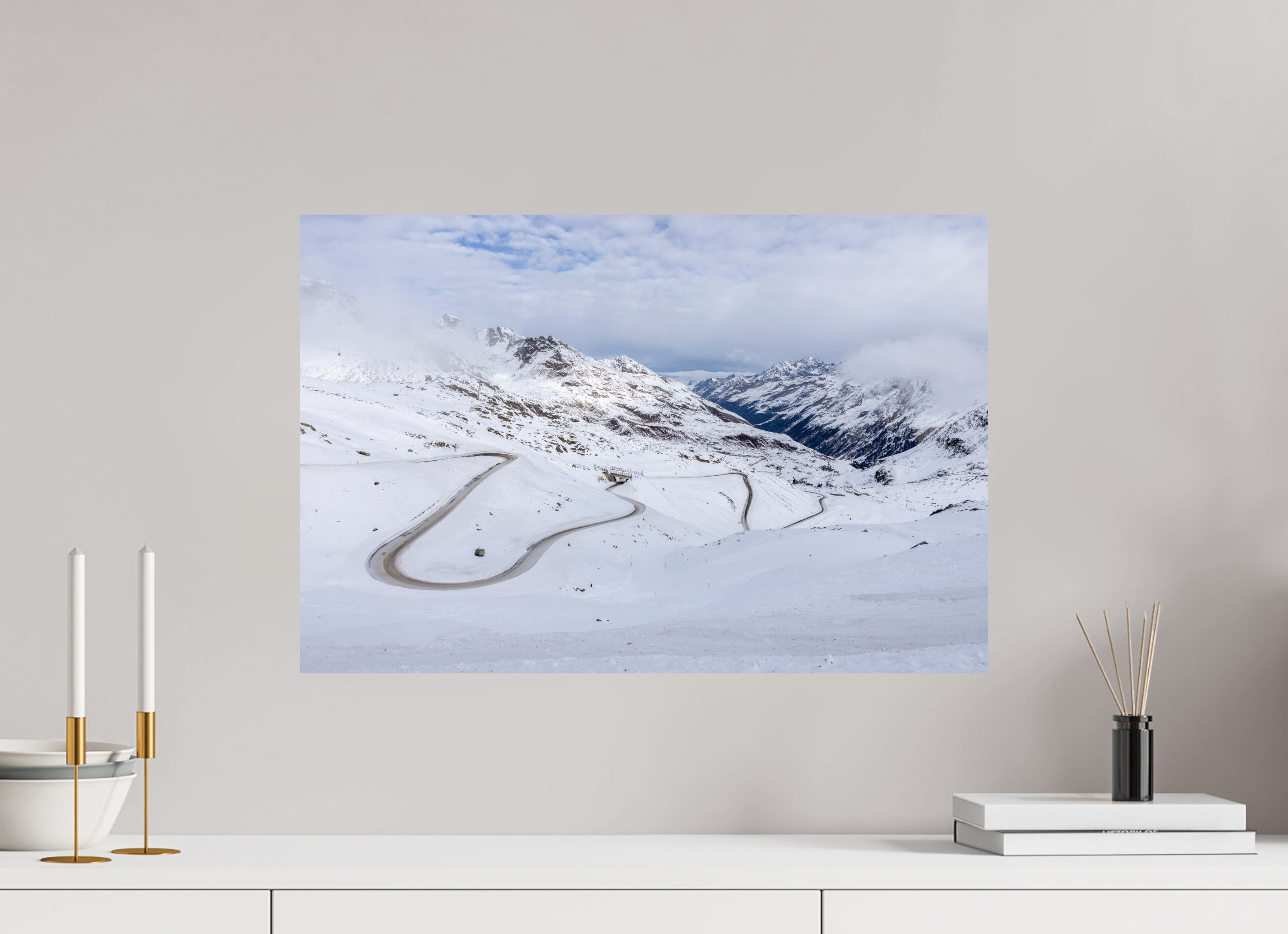 60 x 40 cm, Fine Art Print auf Alu-Dibond Frozen Route