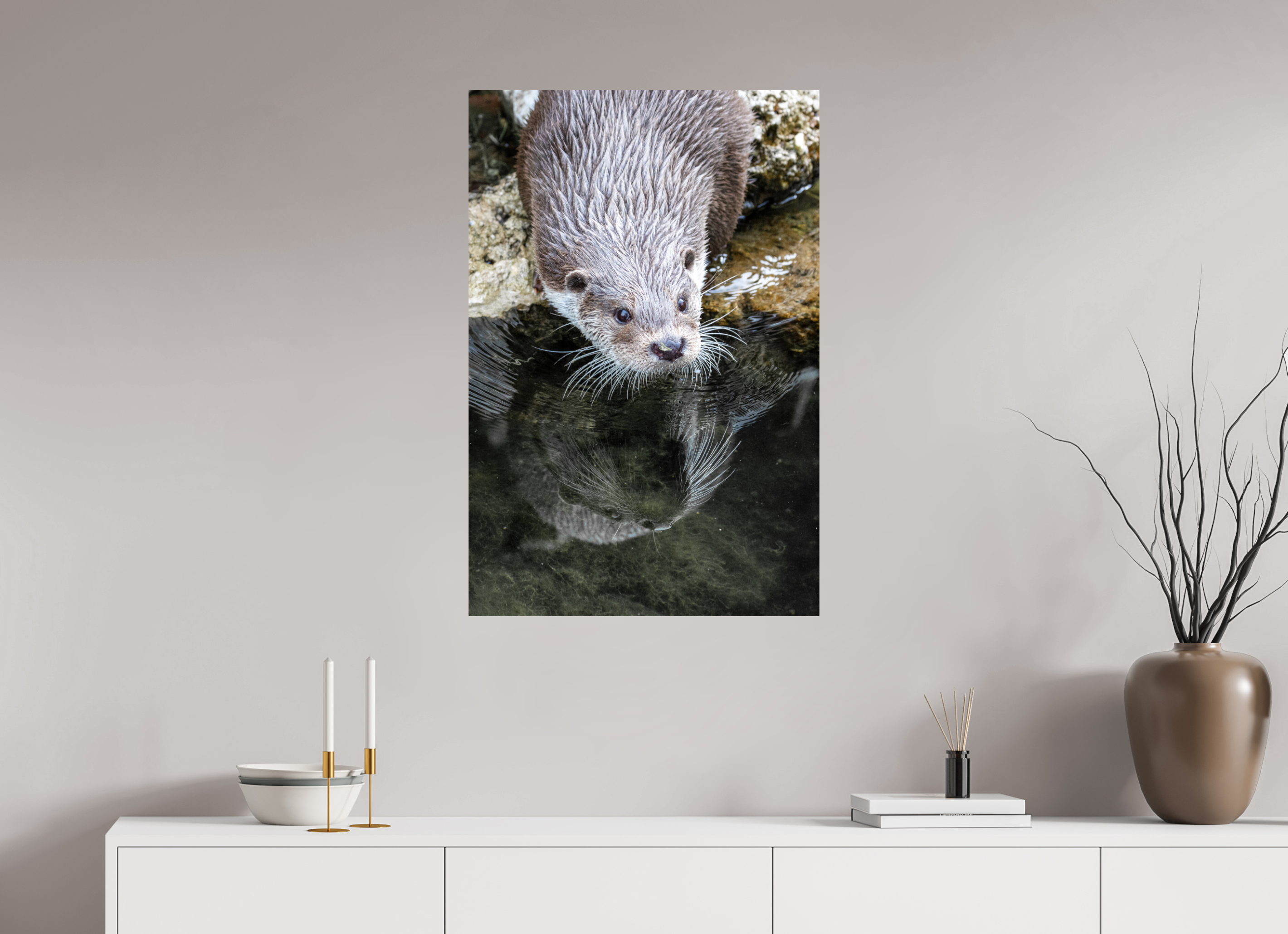 60 x 90 cm, Fine Art Print auf Alu-Dibond Otter Serenity