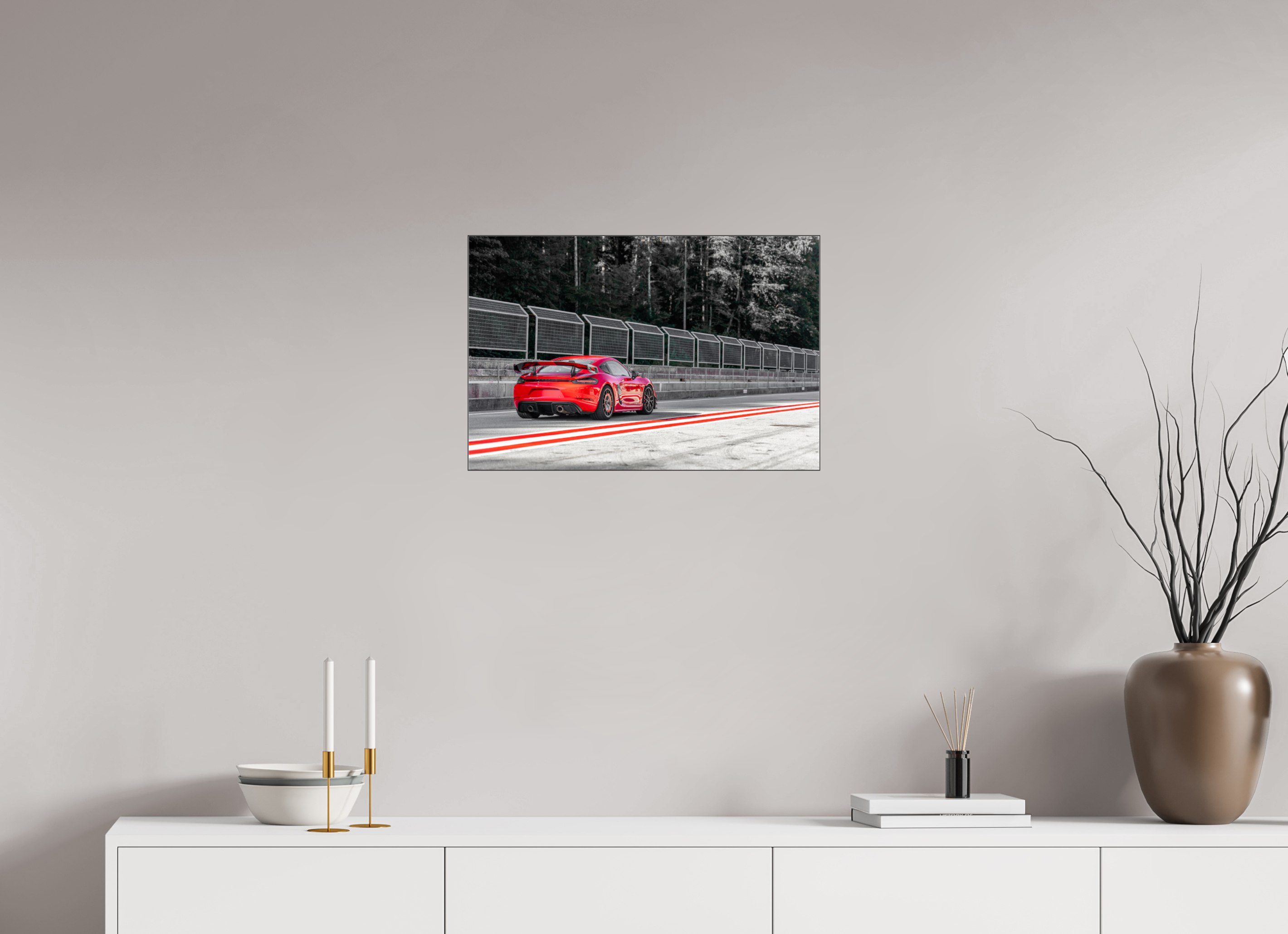 60 x 40 cm, Foto-Abzug hinter Acrylglas glänzend Racing in Red