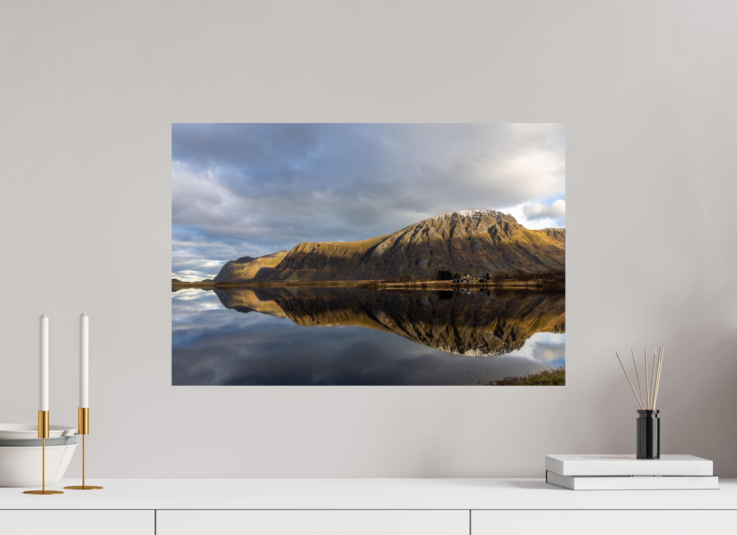 60 x 40 cm, Fine Art Print auf Alu-Dibond Mirror Mountains