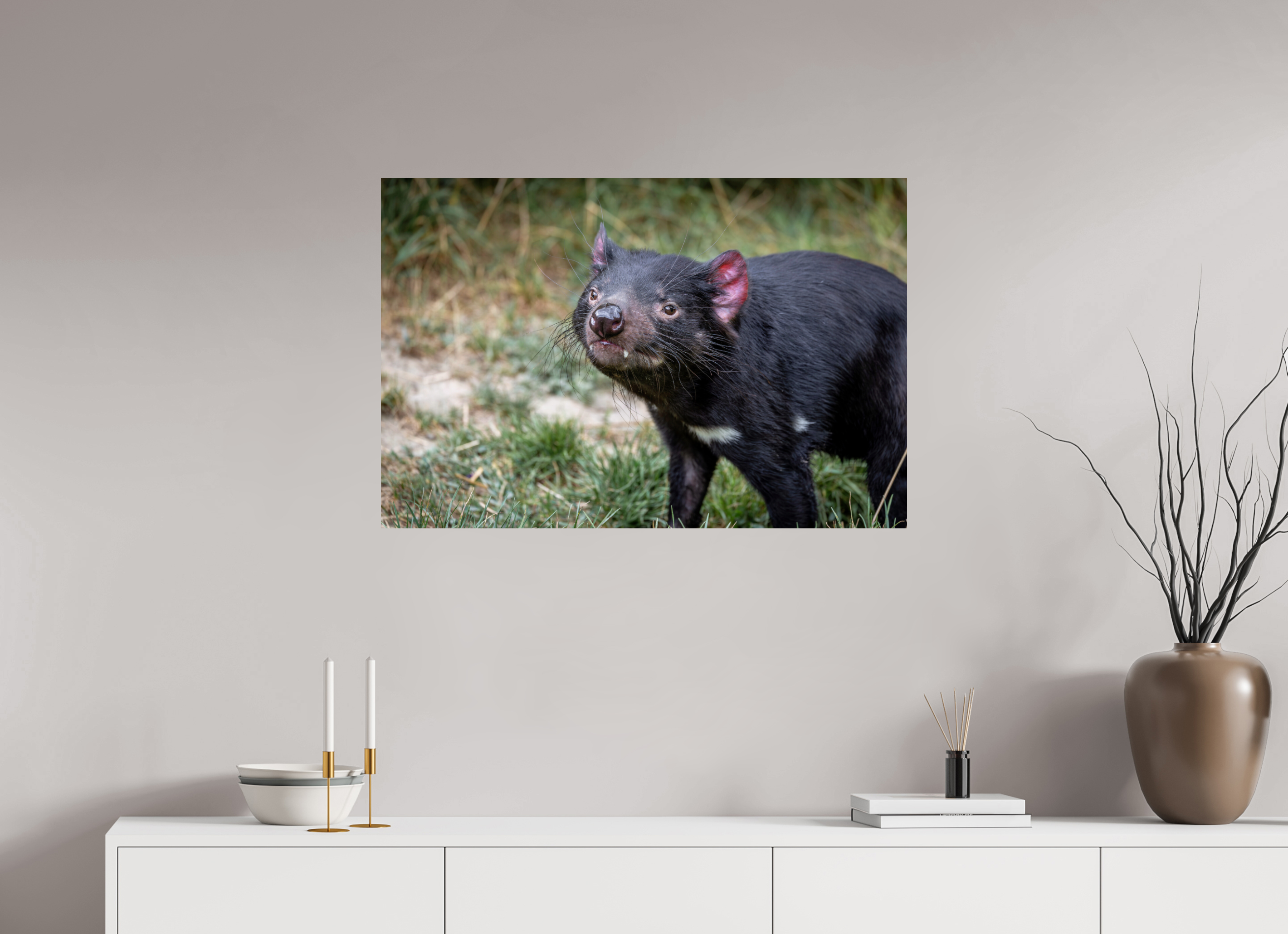 90 x 60 cm, Fine Art Print auf Alu-Dibond Friendly Devil