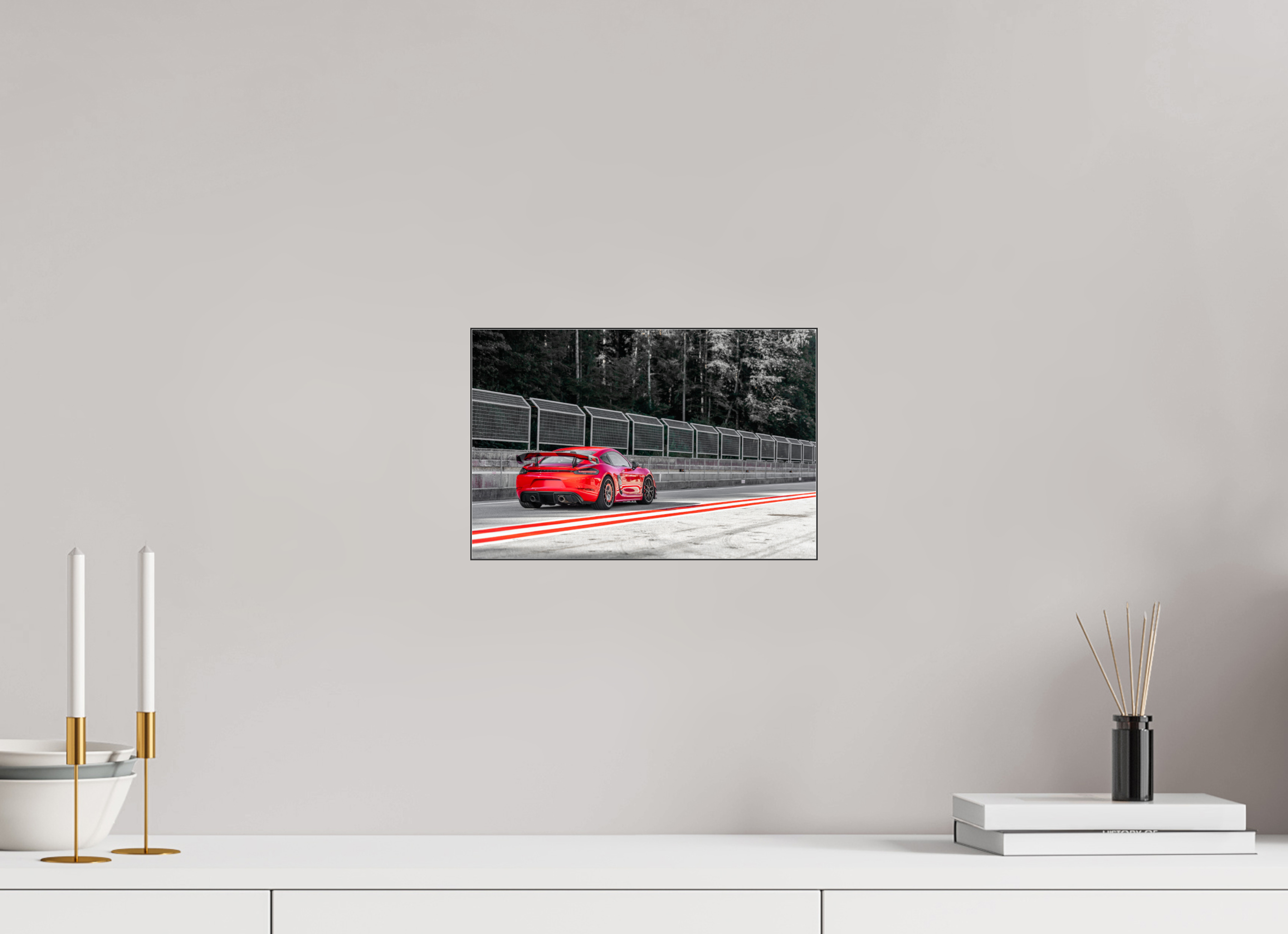30 x 20 cm, Foto-Abzug hinter Acrylglas glänzend Racing in Red