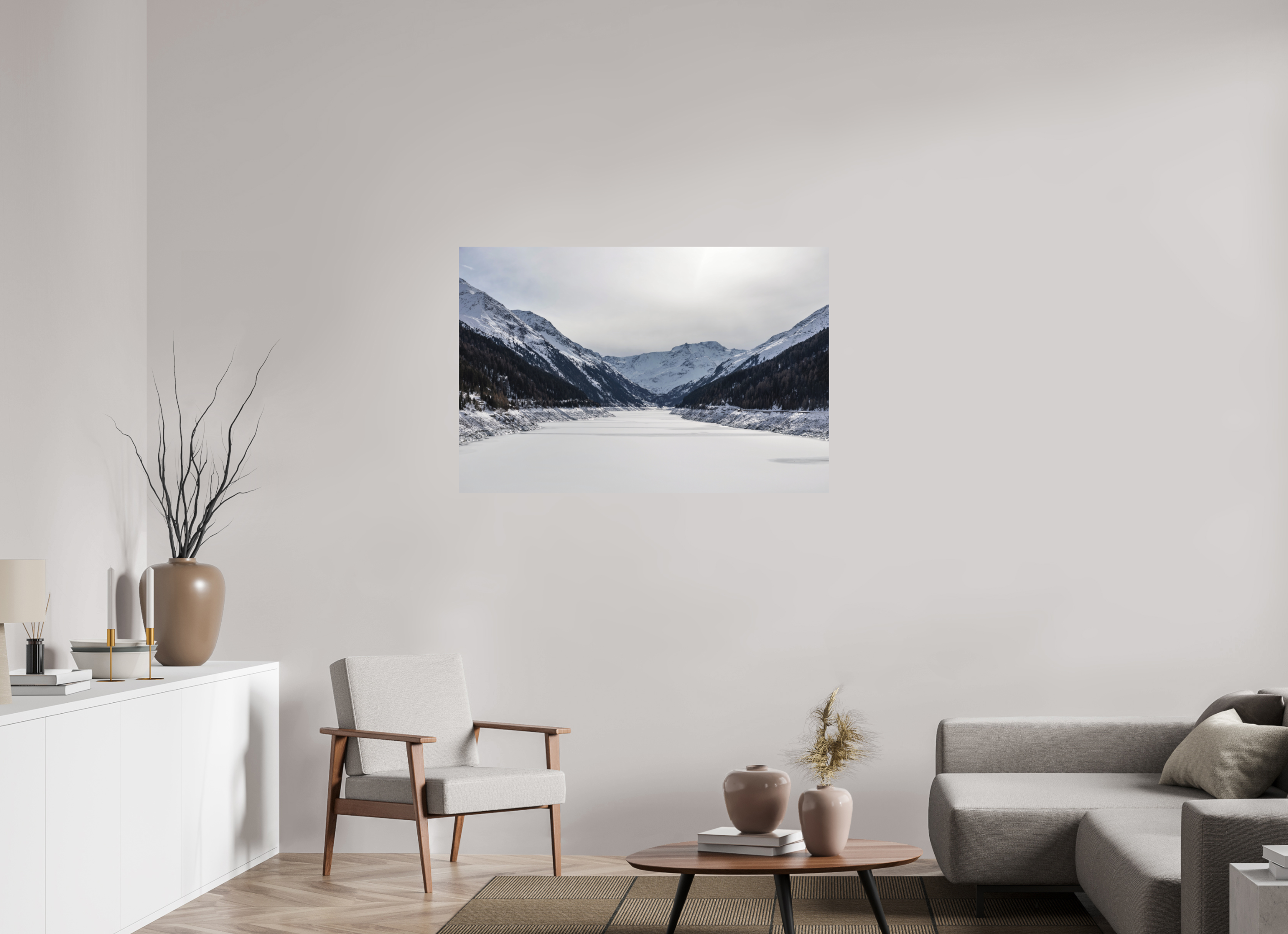 120 x 80 cm, Fine-Art Print Matt Frozen Reservoir