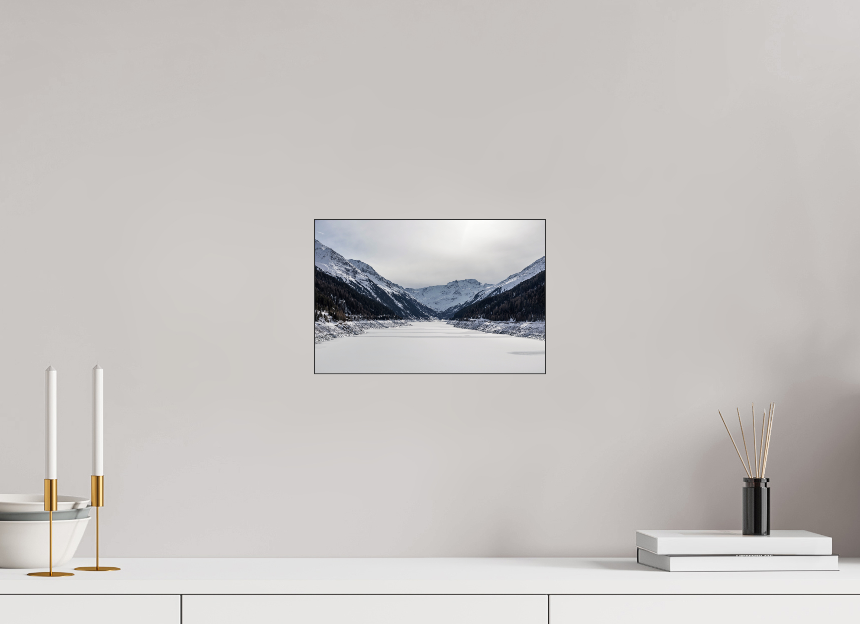 30 x 20 cm, Foto-Abzug hinter Acrylglas glänzend Frozen Reservoir