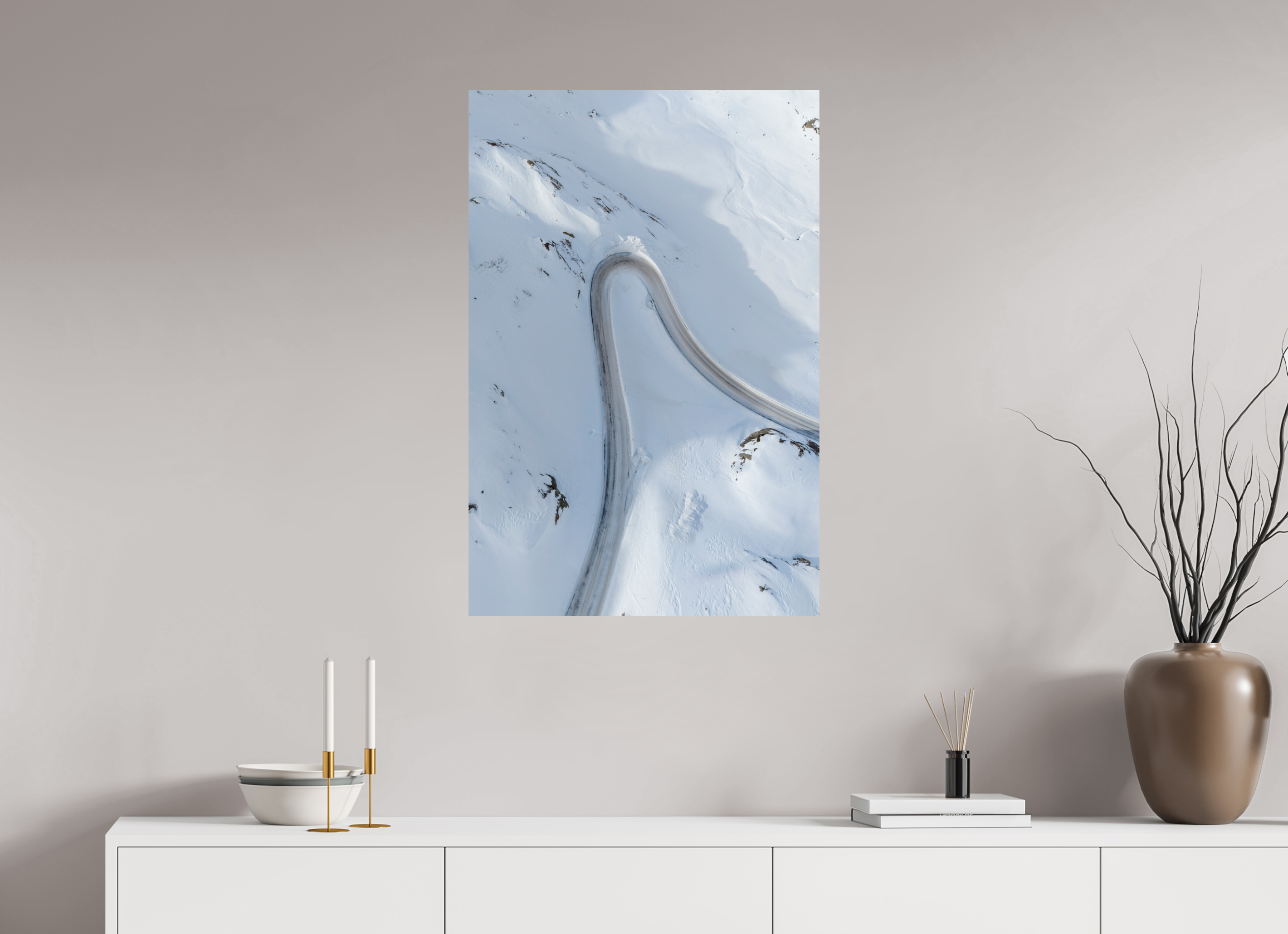 60 x 90 cm, Fine Art Print auf Alu-Dibond Frozen Curve