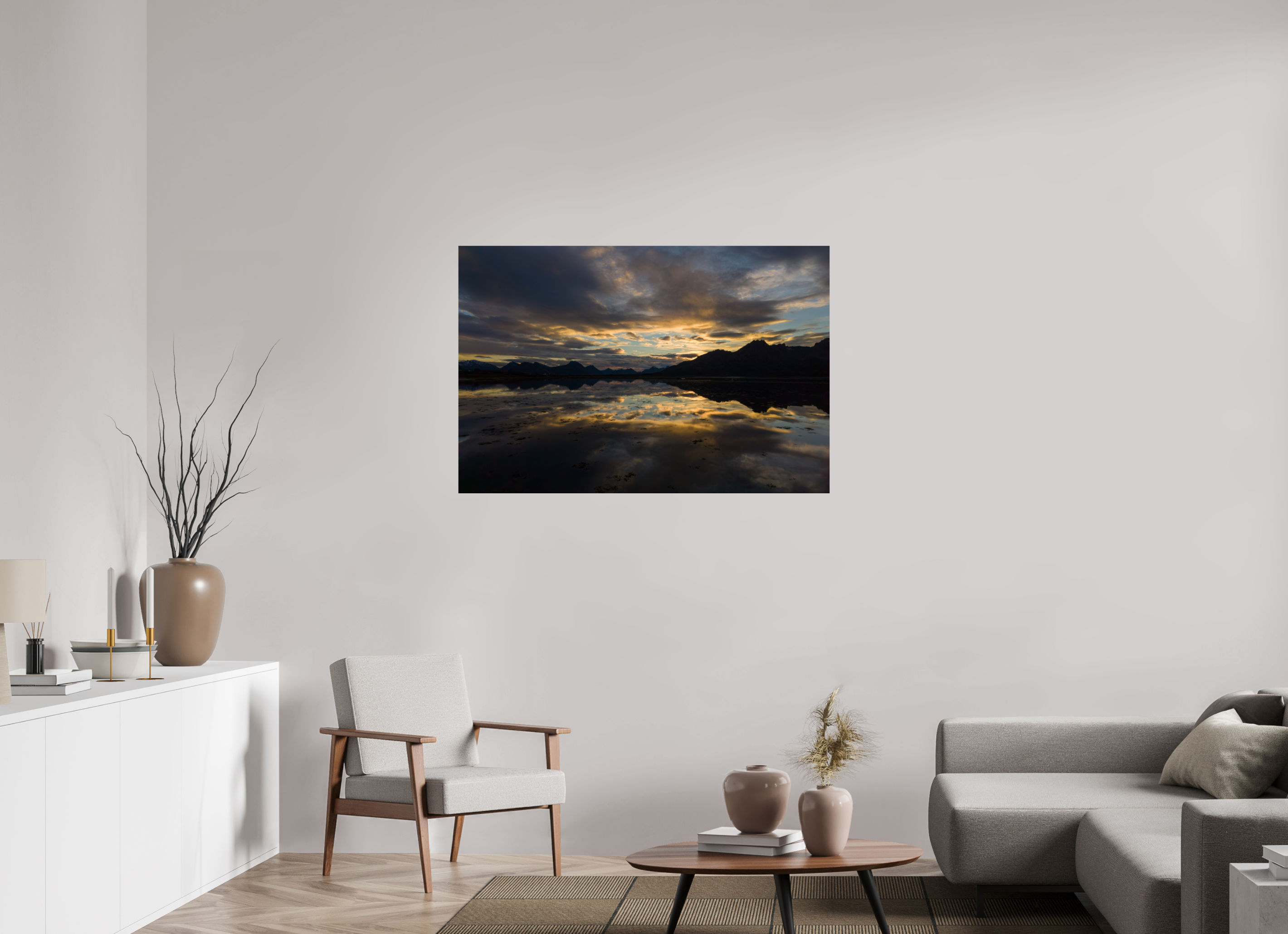 120 x 80 cm, Fine Art Print auf Alu-Dibond Golden Mirror