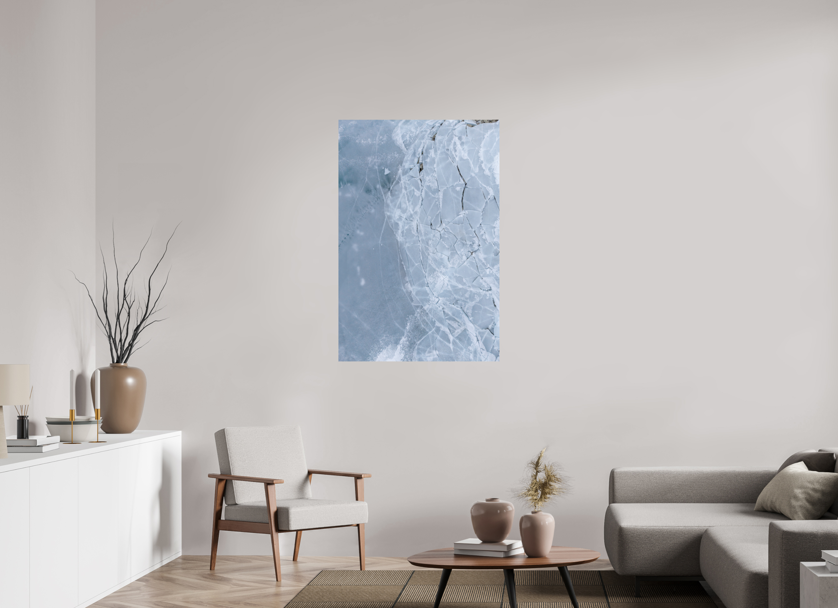 80 x 120 cm, Fine Art Print auf Alu-Dibond Shattered Surface