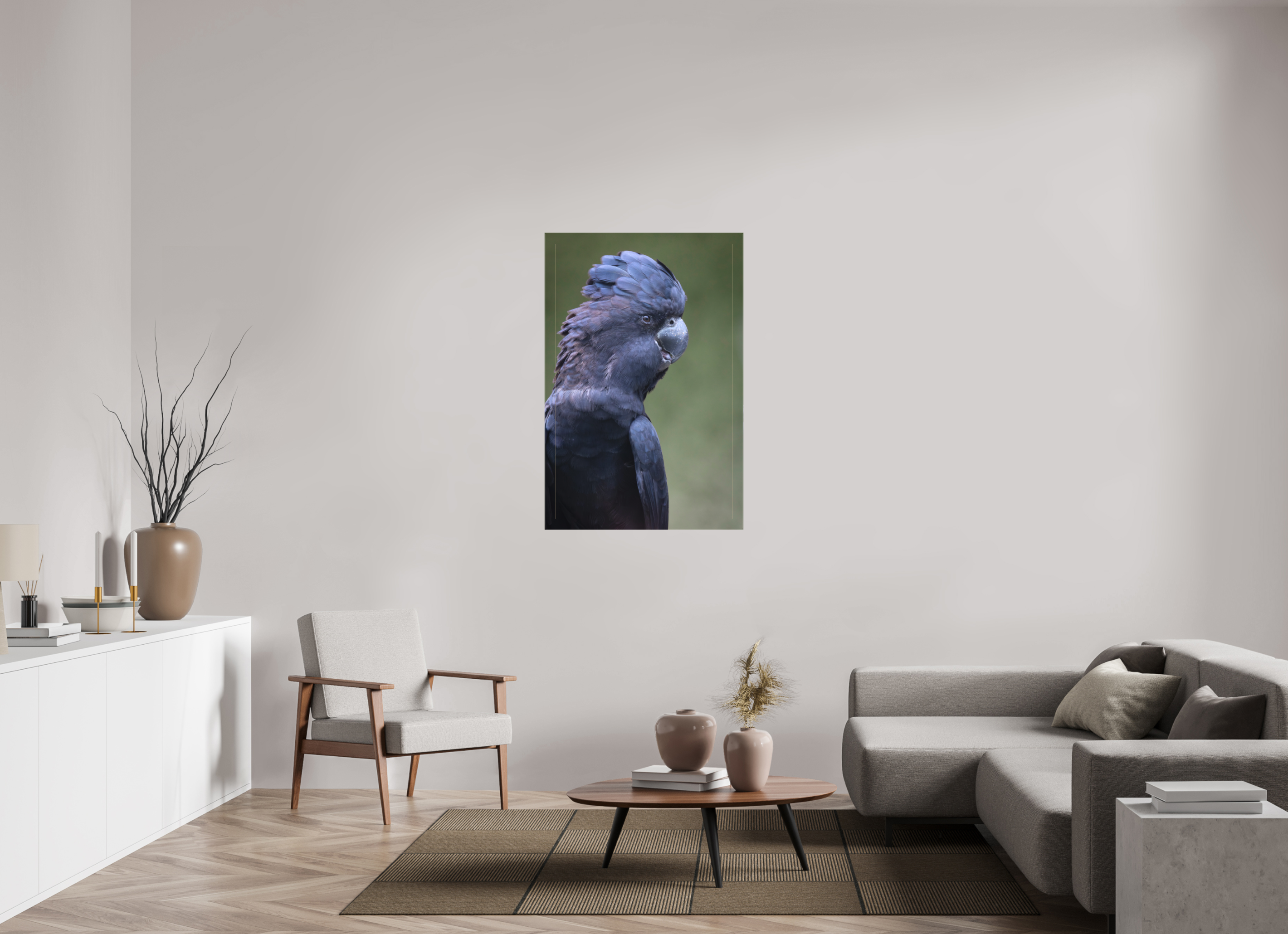 80 x 120 cm, Leinwand Profile of the Black Cockatoo