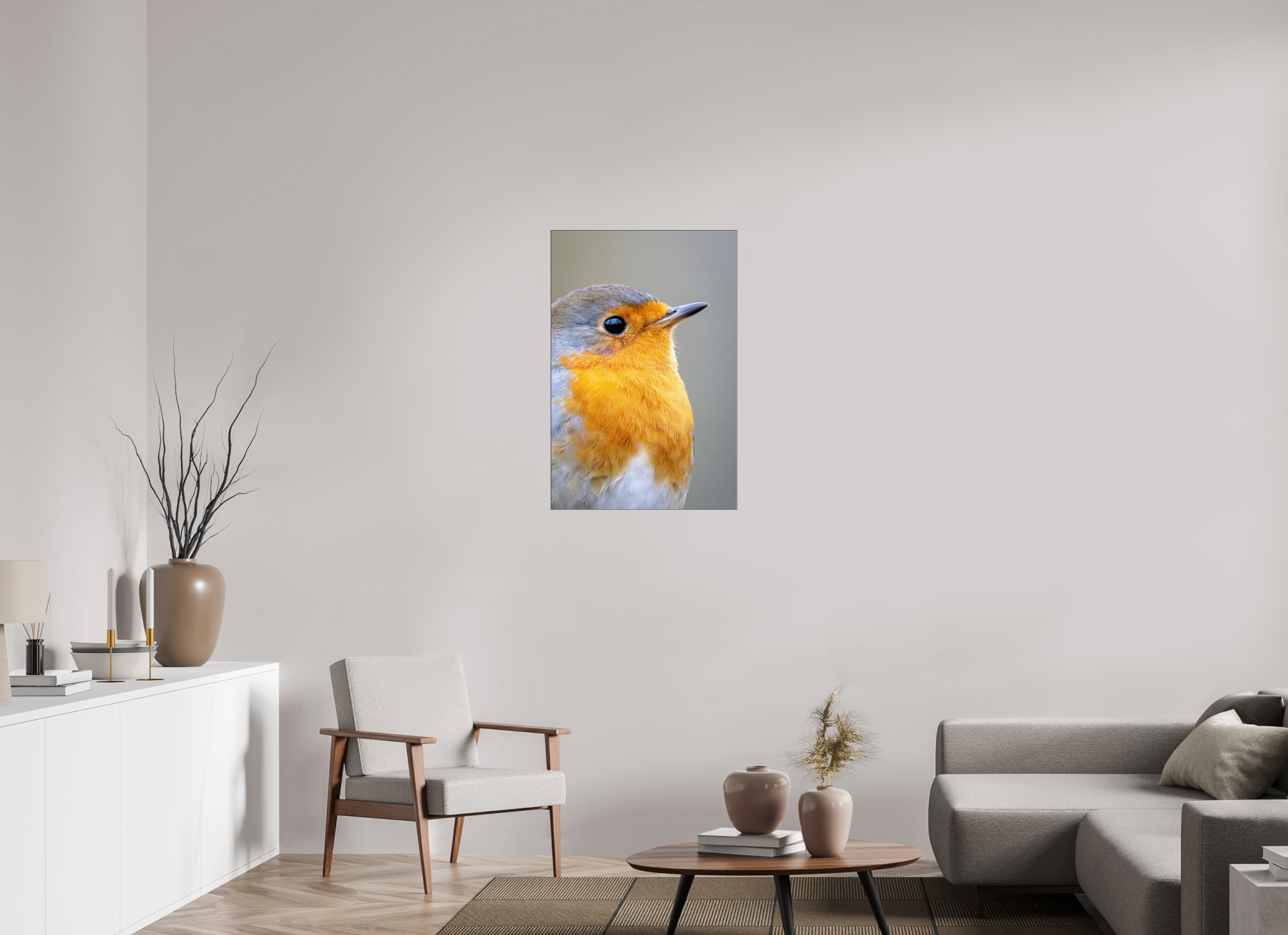 60 x 90 cm, Foto-Abzug hinter Acrylglas glänzend Robin Portrait