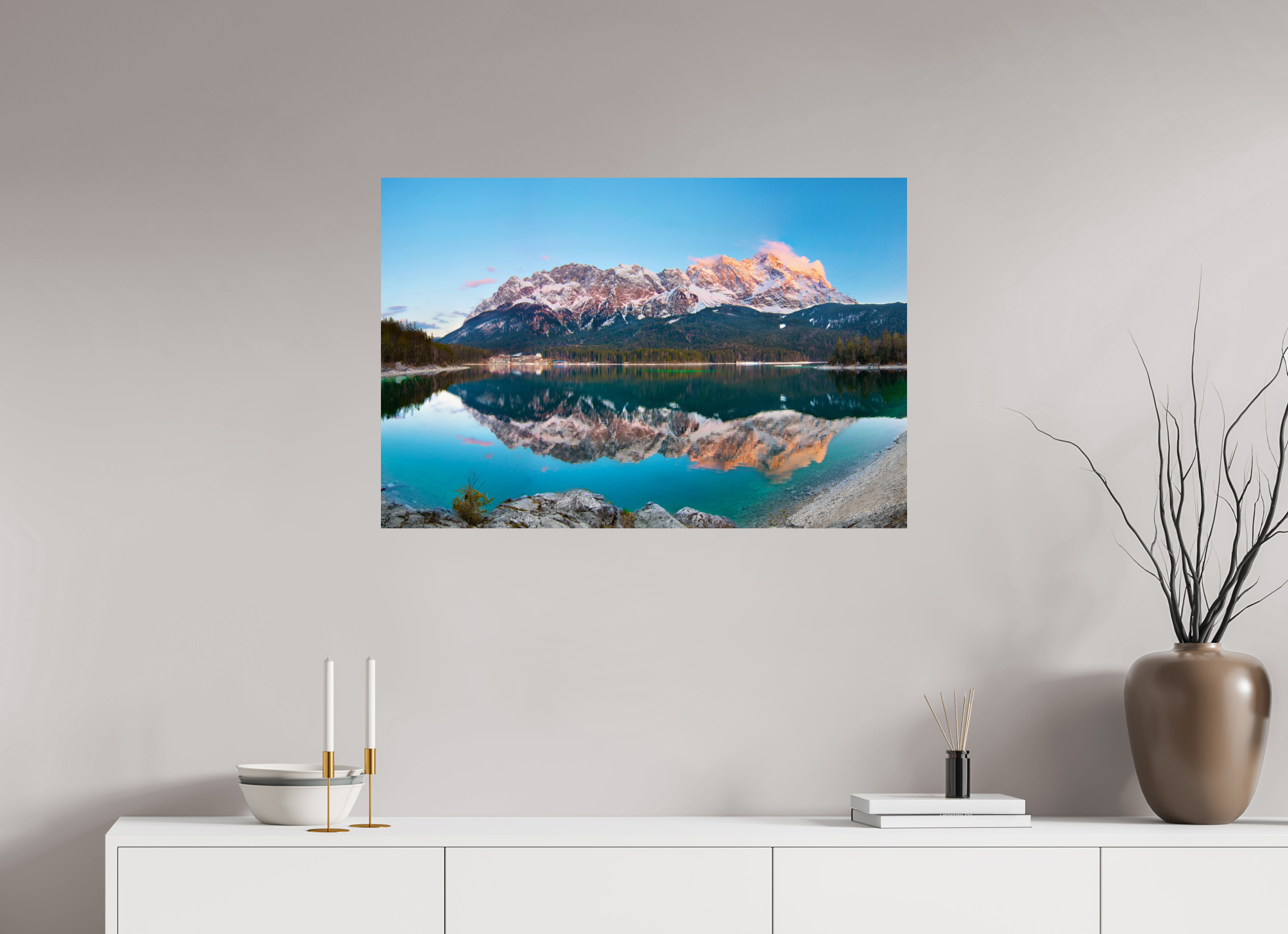 90 x 60 cm, Fine Art Print auf Alu-Dibond Alpine Glow