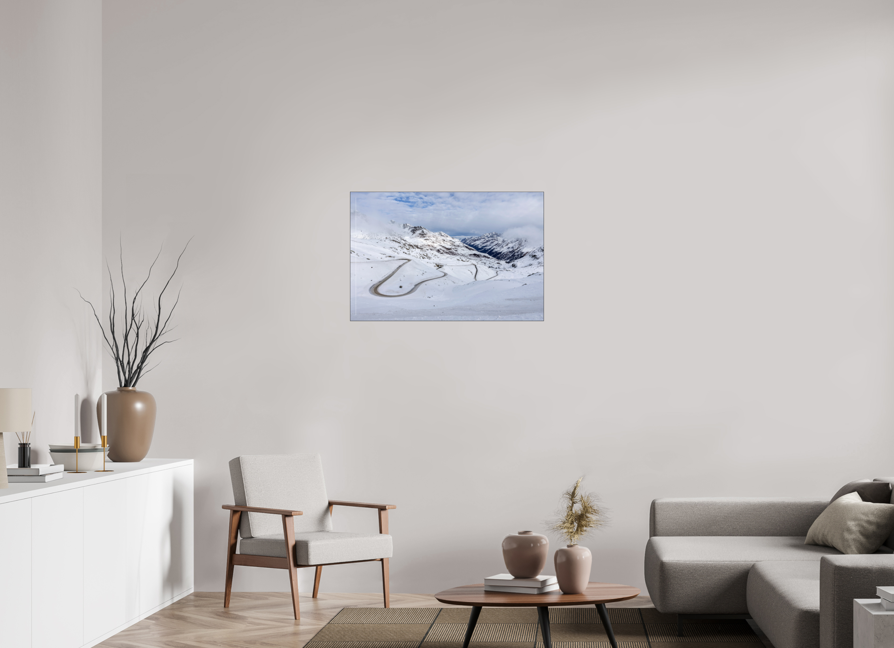 90 x 60 cm, Foto-Abzug hinter Acrylglas glänzend Frozen Route