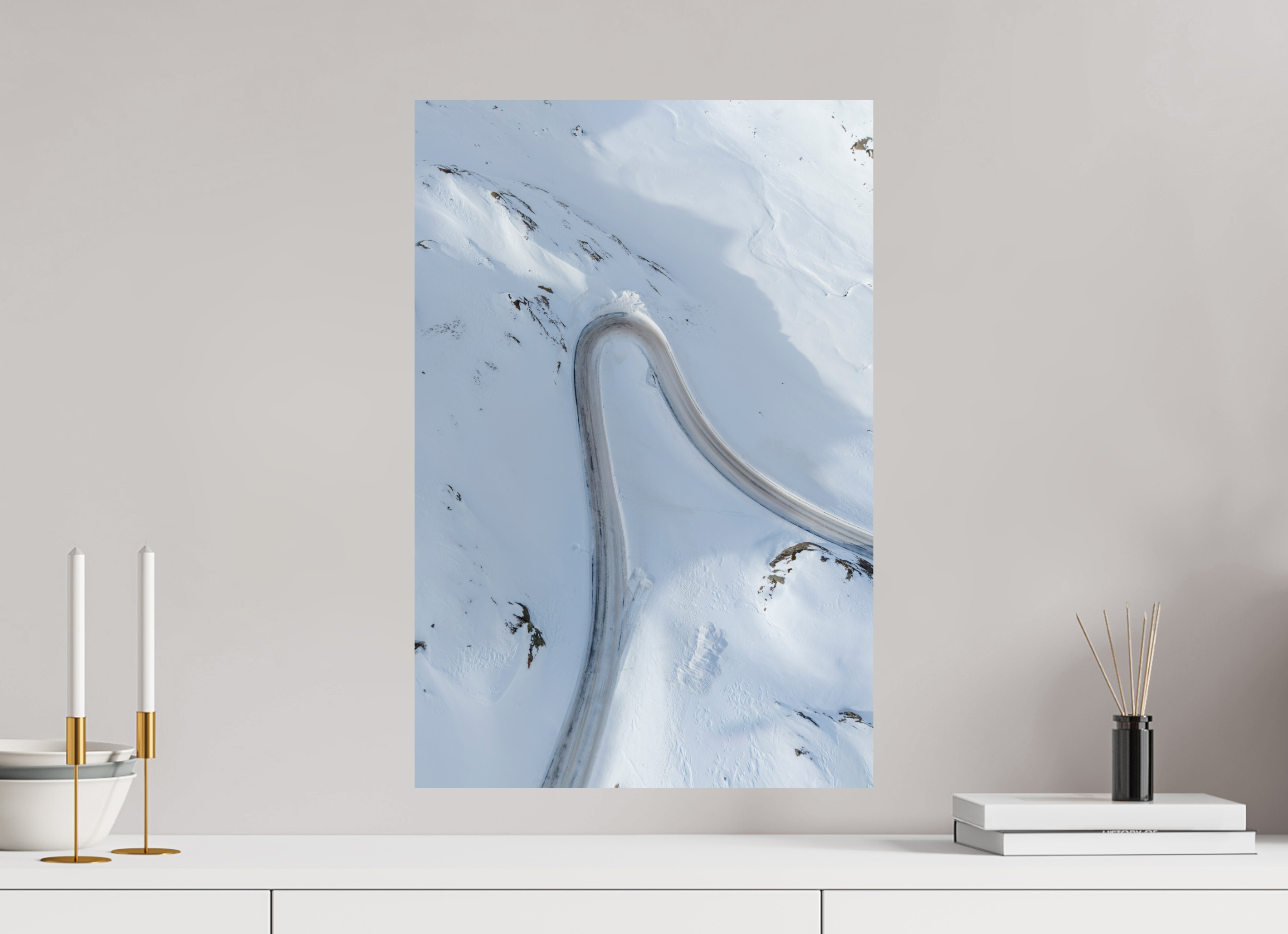 40 x 60 cm, Fine Art Print auf Alu-Dibond Frozen Curve