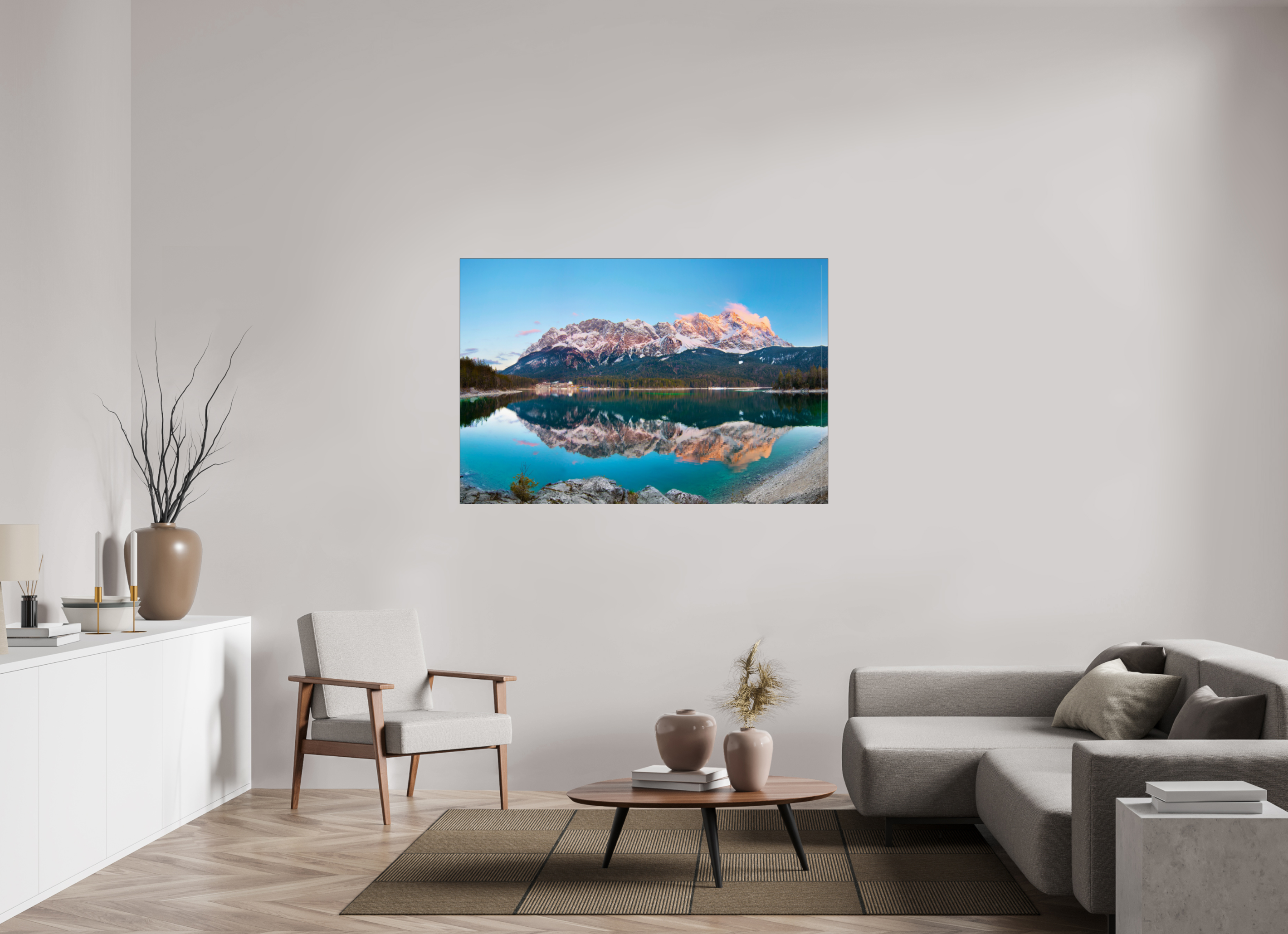 150 x 100 cm, Foto-Abzug hinter Acrylglas glänzend Alpine Glow