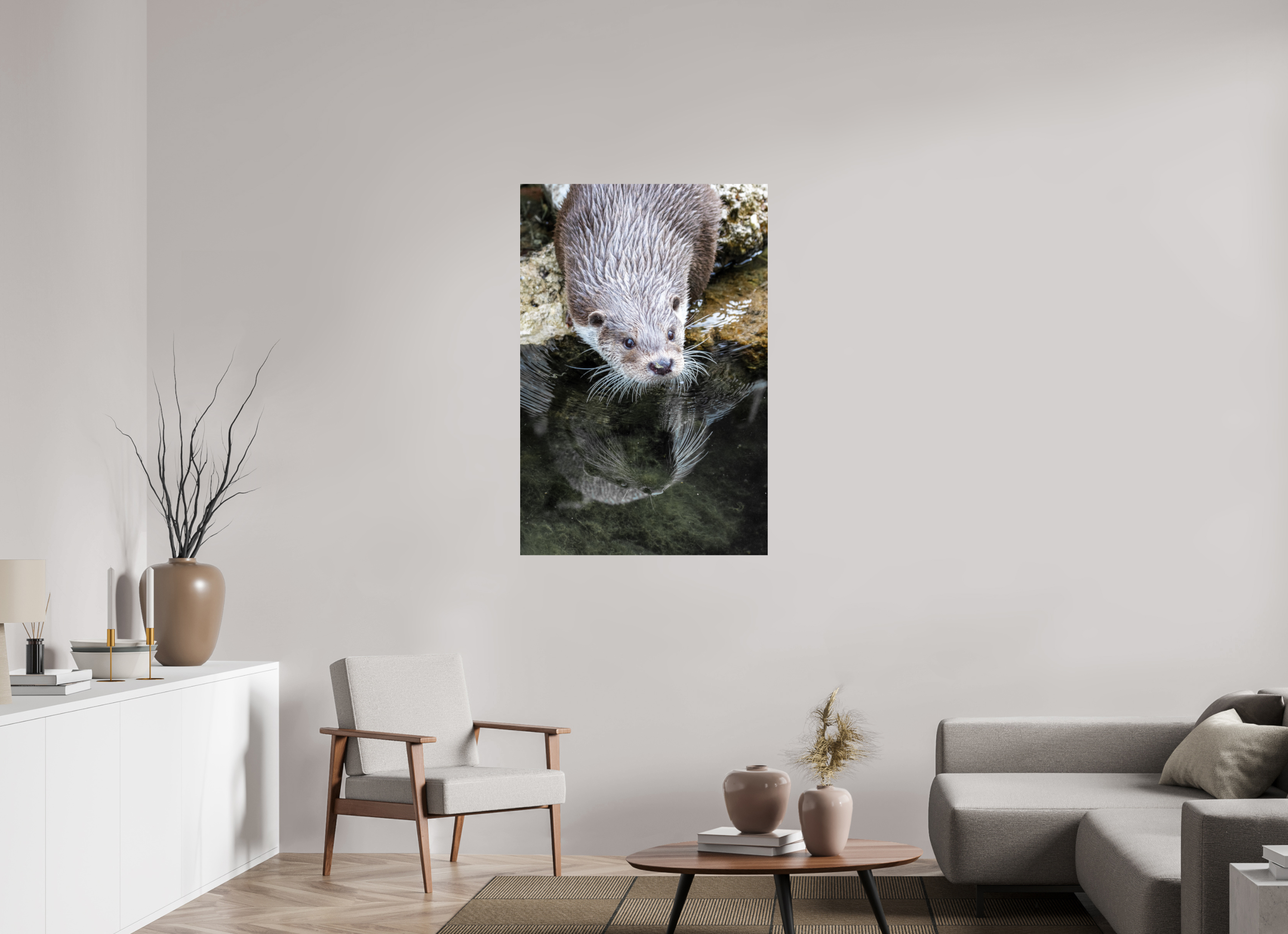 80 x 120 cm, Fine Art Print auf Alu-Dibond Otter Serenity