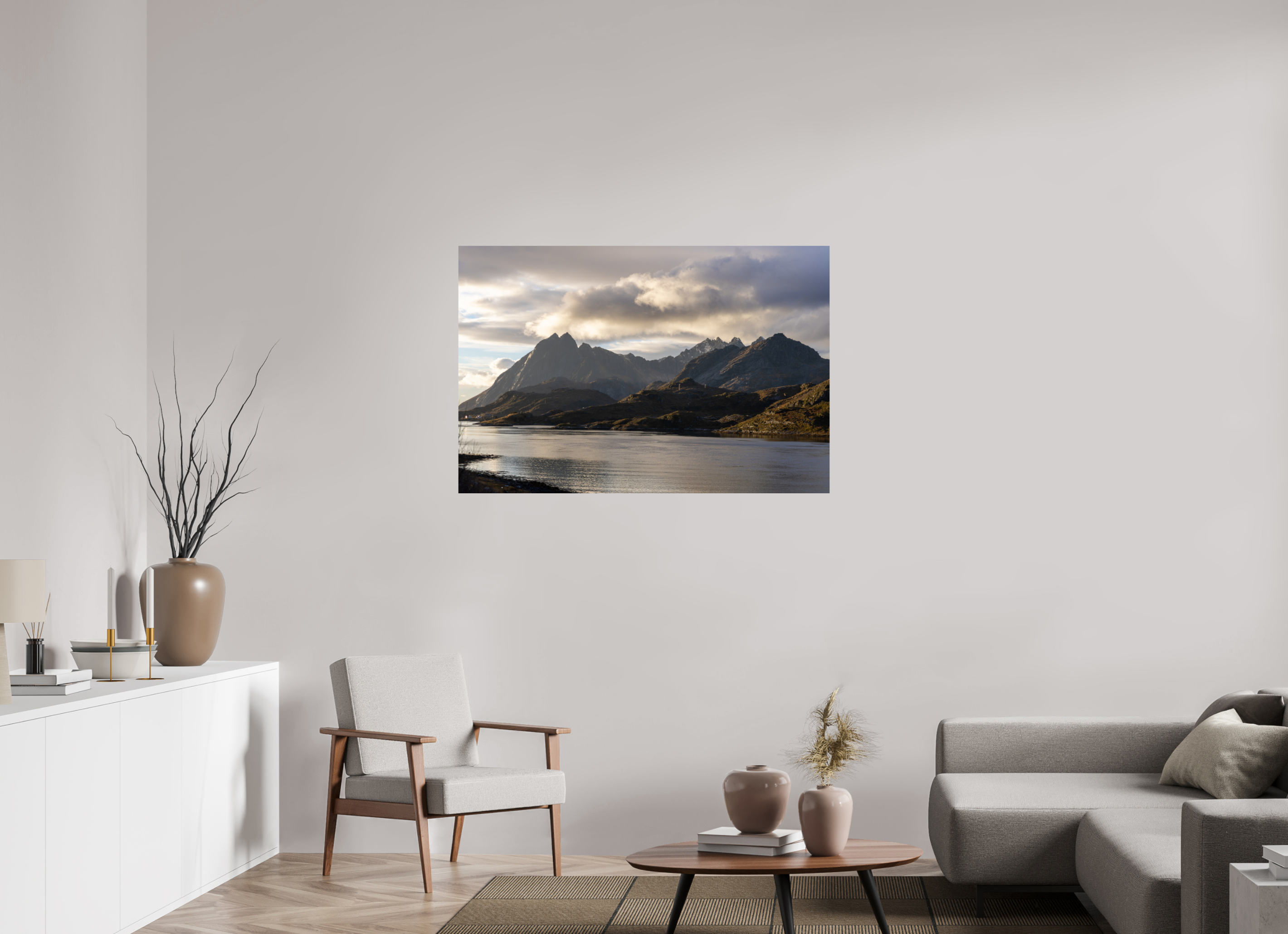 120 x 80 cm, Fine Art Print auf Alu-Dibond Dusk over the Lake