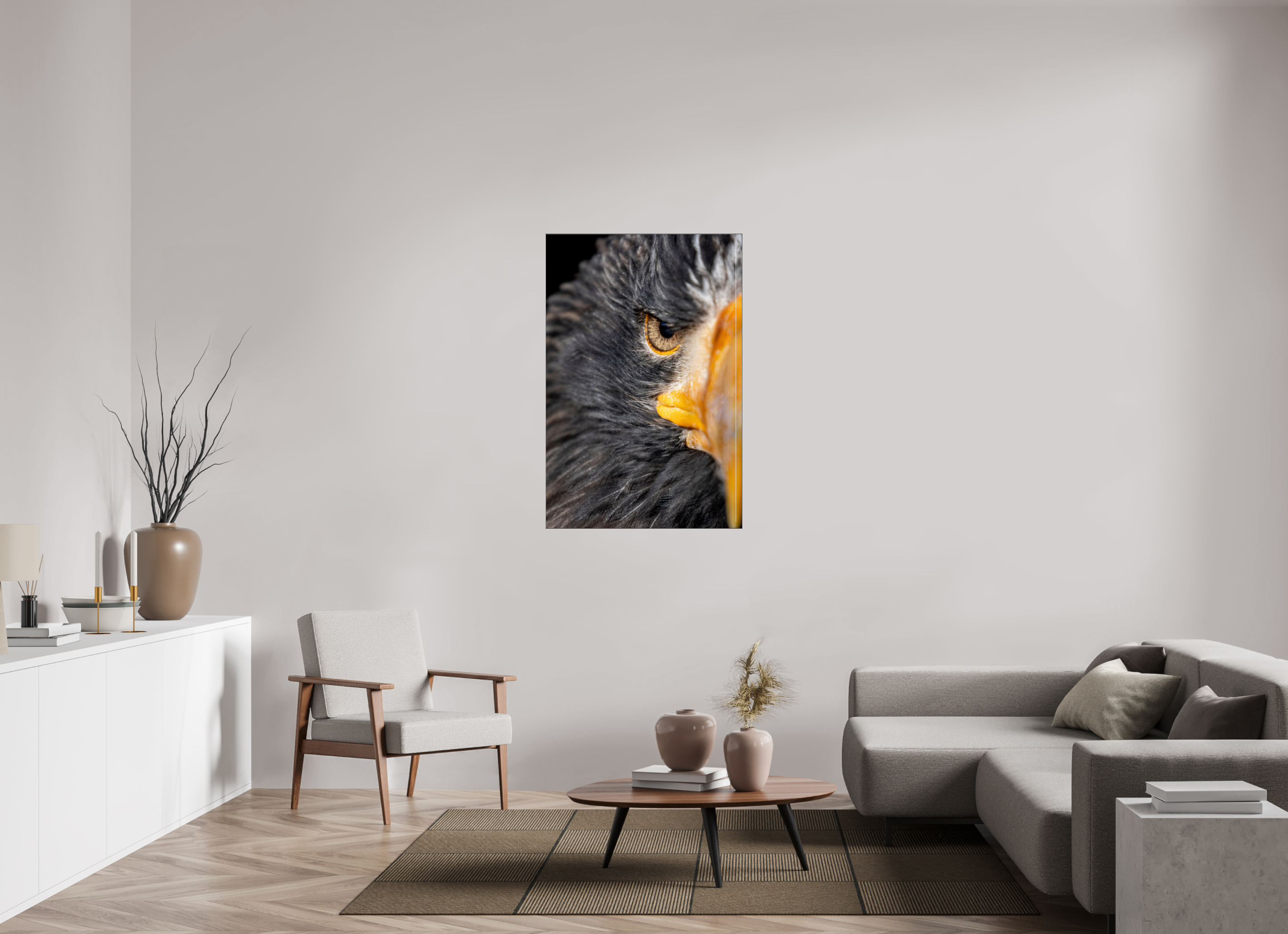 80 x 120 cm, Foto-Abzug hinter Acrylglas glänzend Piercing Gaze