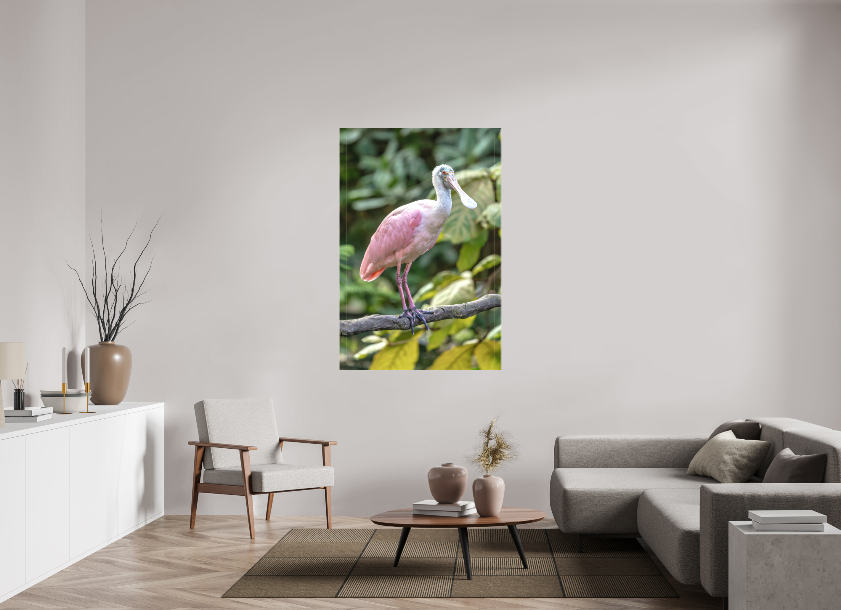 100 x 150 cm, Leinwand Perched in Pink