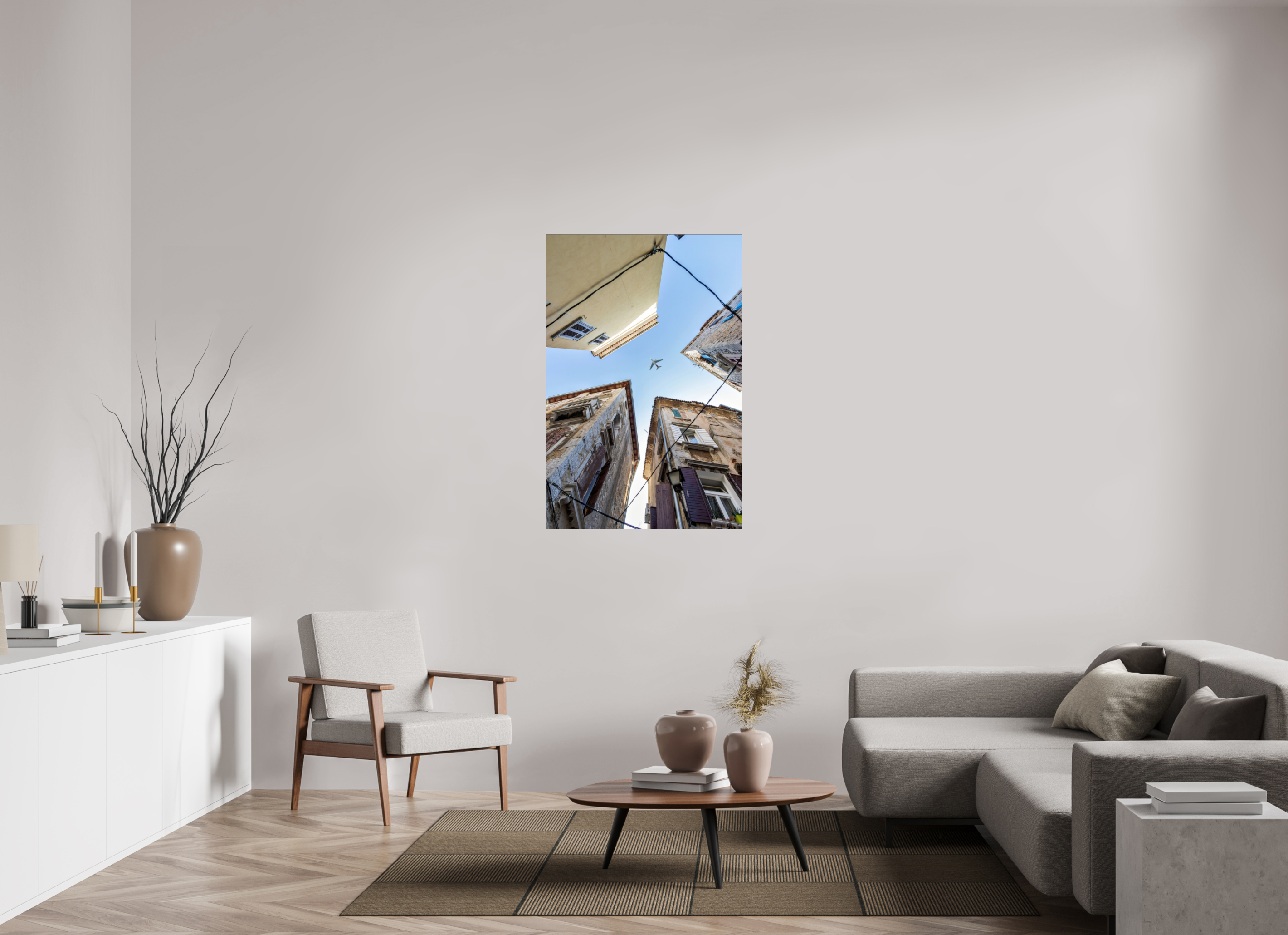 80 x 120 cm, Foto-Abzug hinter Acrylglas glänzend Urban Flight